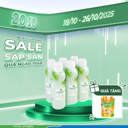 MUA LỐC 6 CHAI NƯỚC DỪA 500ML TẶNG 01 CHUỐI SẤY 100G