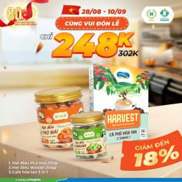 [COMBO 2/9] 1 Cafe Hòa Tan & 2 Hạt Điều (Phô Mai + Wasabi)