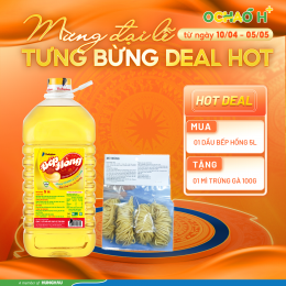 Mua 01 Dầu Bếp Hồng 5 lít tặng 01 mì trứng gà 100g 