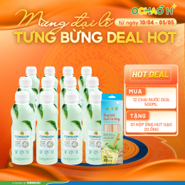12 chai Nước dừa 500ml TẶNG THÊM 1 Hộp OHG 20 ống