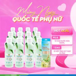 Mua 12 chai Nước dừa 500ml tặng 1 Hộp OHG 20 ống