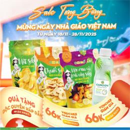 MUA 03 SẢN PHẨM TRÁI CÂY SẤY 100G KHÁC NHAU TẶNG 01 NƯỚC DỪA COMOON 500ML