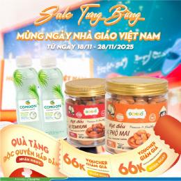 MUA 01 HẠT ĐIỀU PHÔ MAI 250G + 01 HẠT ĐIỀU TOMYUM 120G TẶNG 02 NƯỚC DỪA COMOON 500L