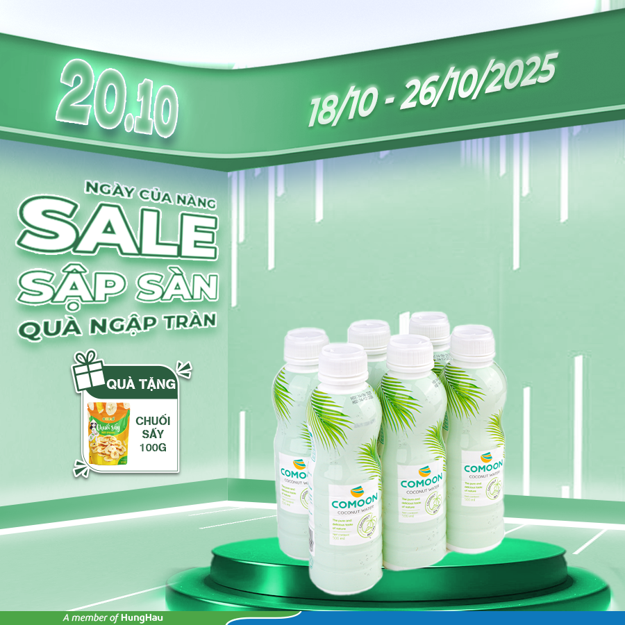 MUA LỐC 6 CHAI NƯỚC DỪA 500ML TẶNG 01 CHUỐI SẤY 100G