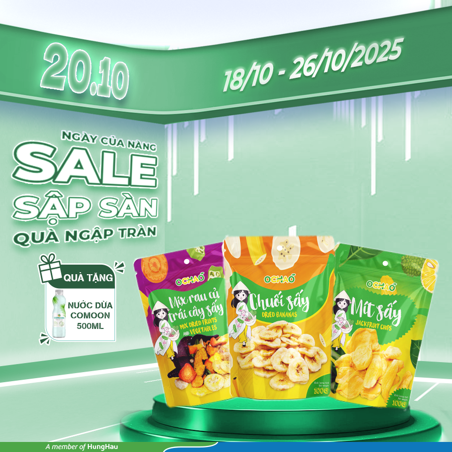 MUA 03 BỊCH TRÁI CÂY SẤY 100G TẶNG 01 NƯỚC DỪA COMOON 500ML