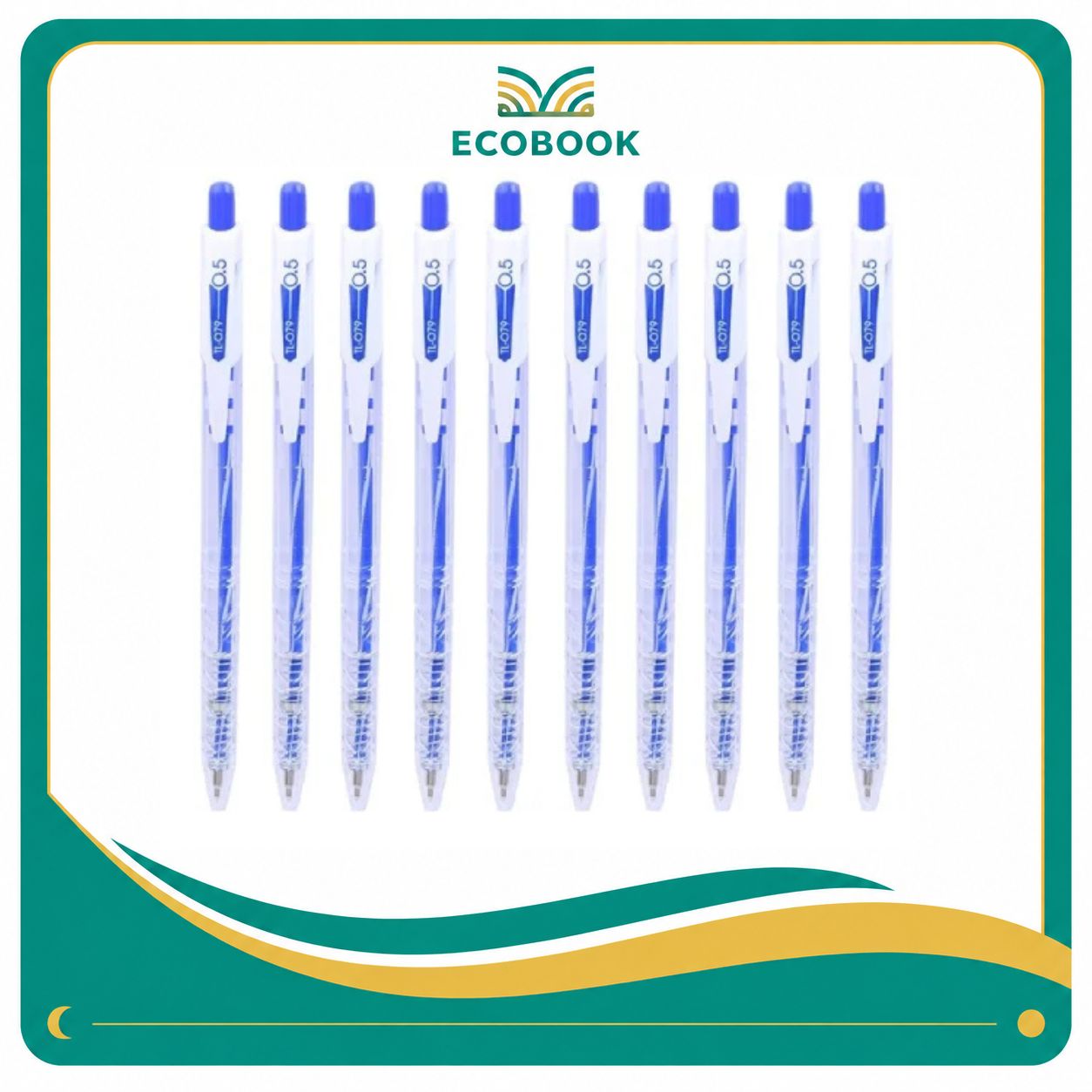 Combo 10 Bút Bi Xanh Thiên Long TL-079 Chính Hãng – Viết Mượt, Nét Đậm, Tiết Kiệm