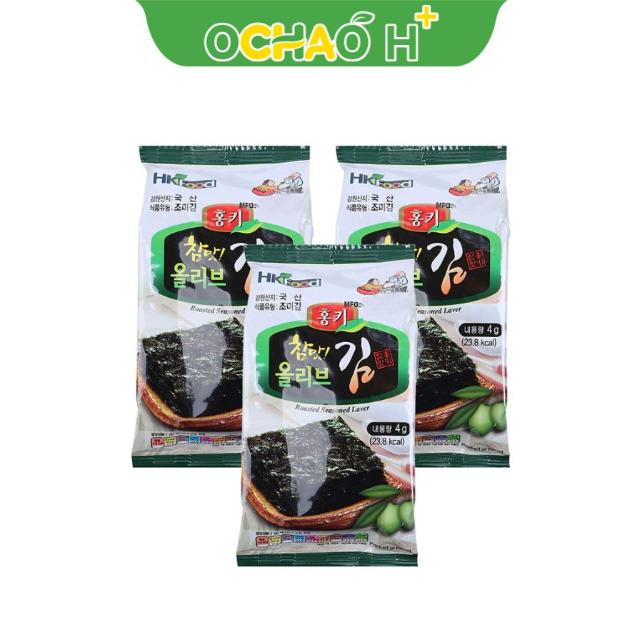 Rong biển nướng dầu oliu 4g x 3 gói