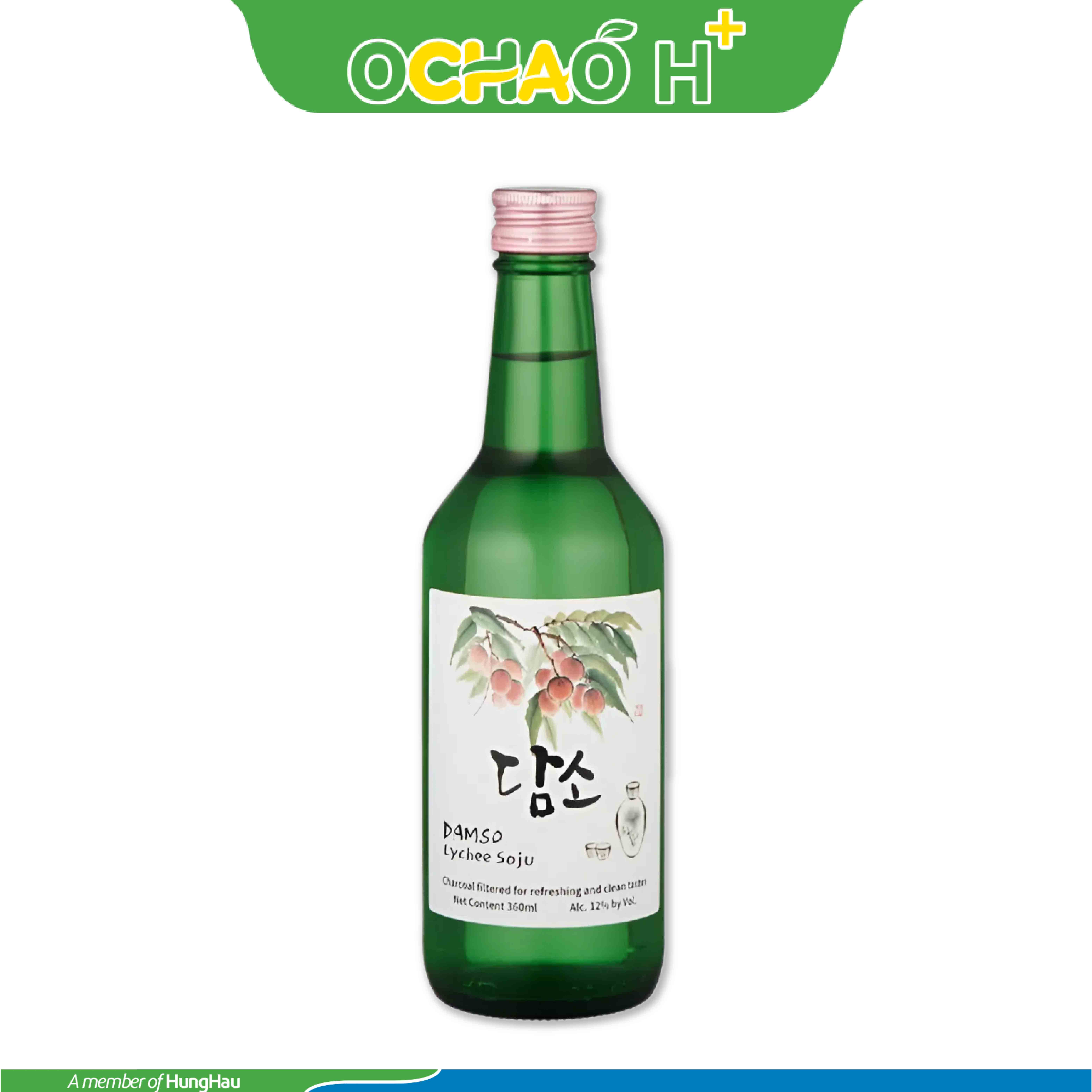 Rượu Soju Hàn Quốc Damso Vị Vải 360 ml