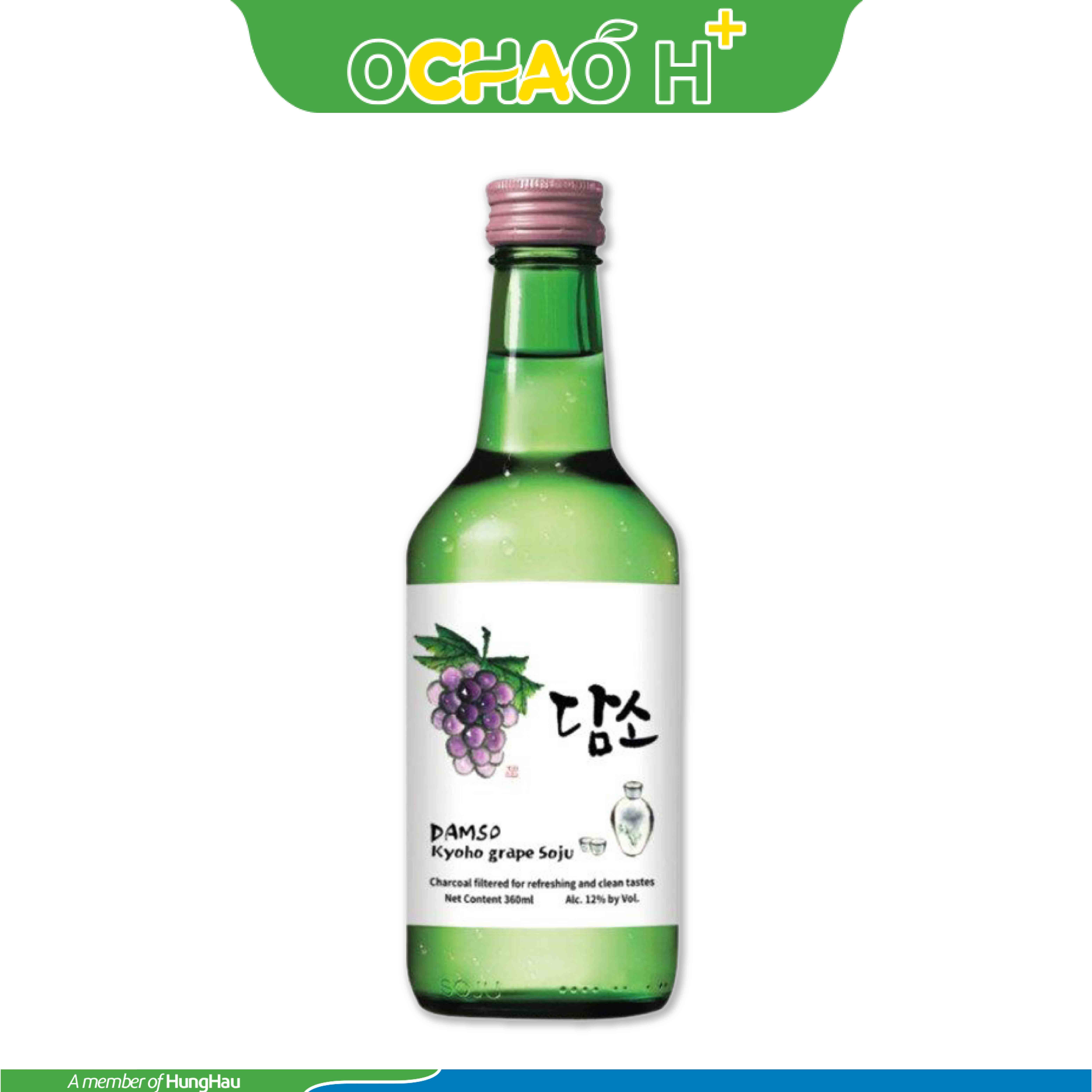 Rượu Soju Hàn Quốc Damso Vị Nho Kyoho 360 ml