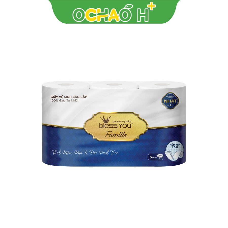 Giấy vệ sinh - Bless You Famille (6 cuộn / lốc)