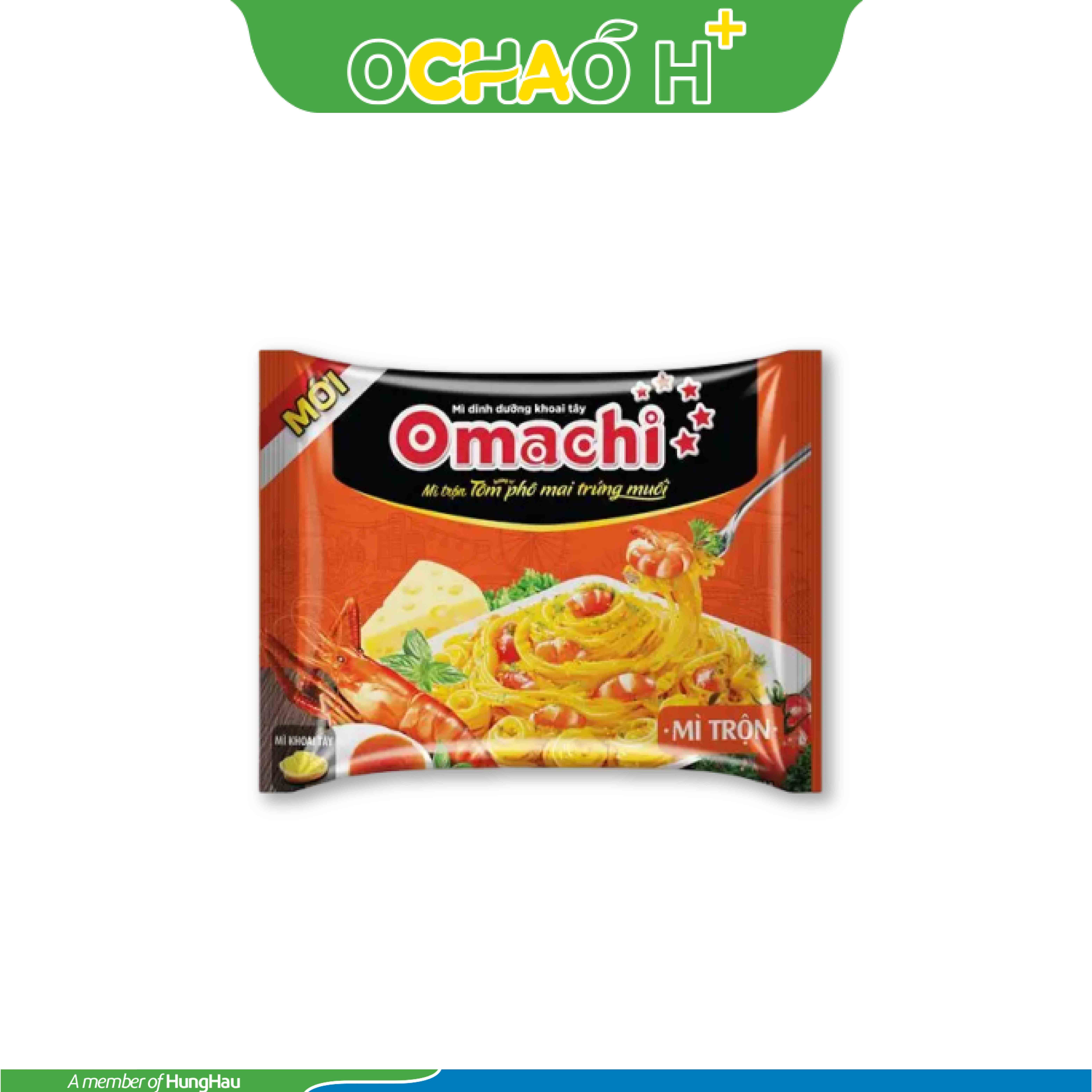 Mì dinh dưỡng khoai tây Omachi trộn xốt tôm hương vị phô mai trứng muối gói 92g