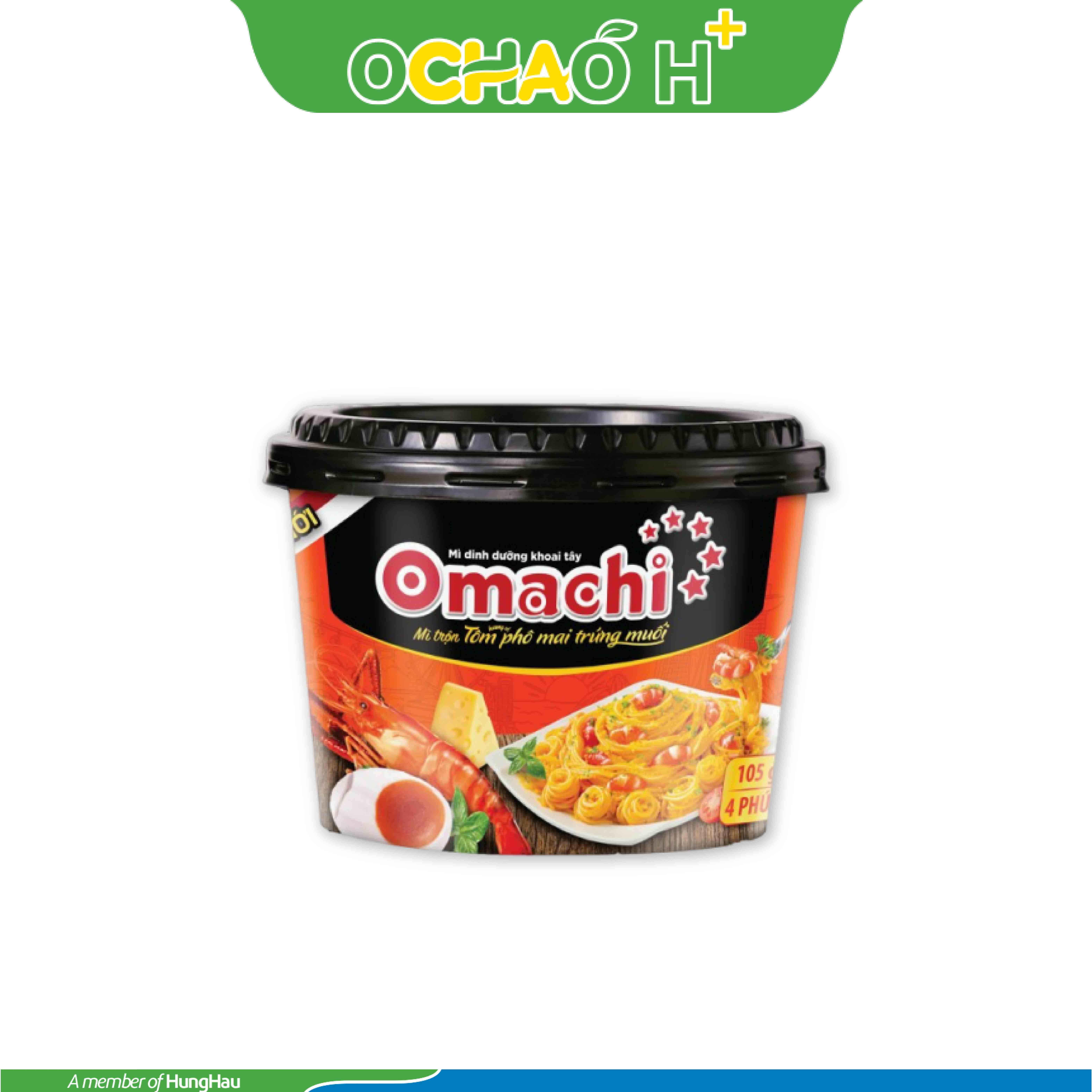Mì Omachi trộn xốt Tôm phô mai trứng muối hộp 105g