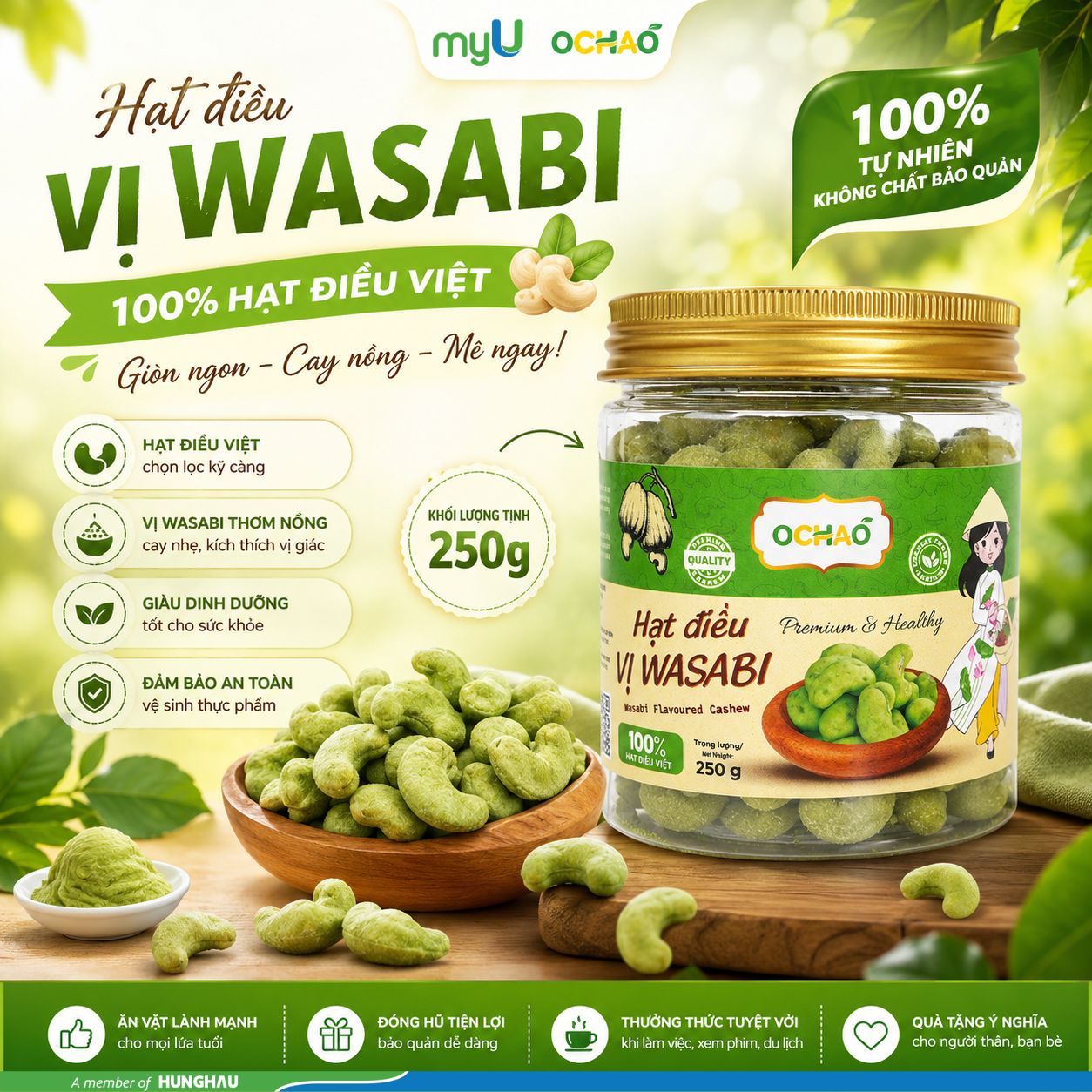 [HÀNH TRÌNH HƯƠNG VỊ] HẠT ĐIỀU WASABI – SỰ KẾT HỢP ĐỘC ĐÁO GIỮA NÔNG SẢN VIỆT VÀ TINH HOA ẨM THỰC NHẬT BẢN 