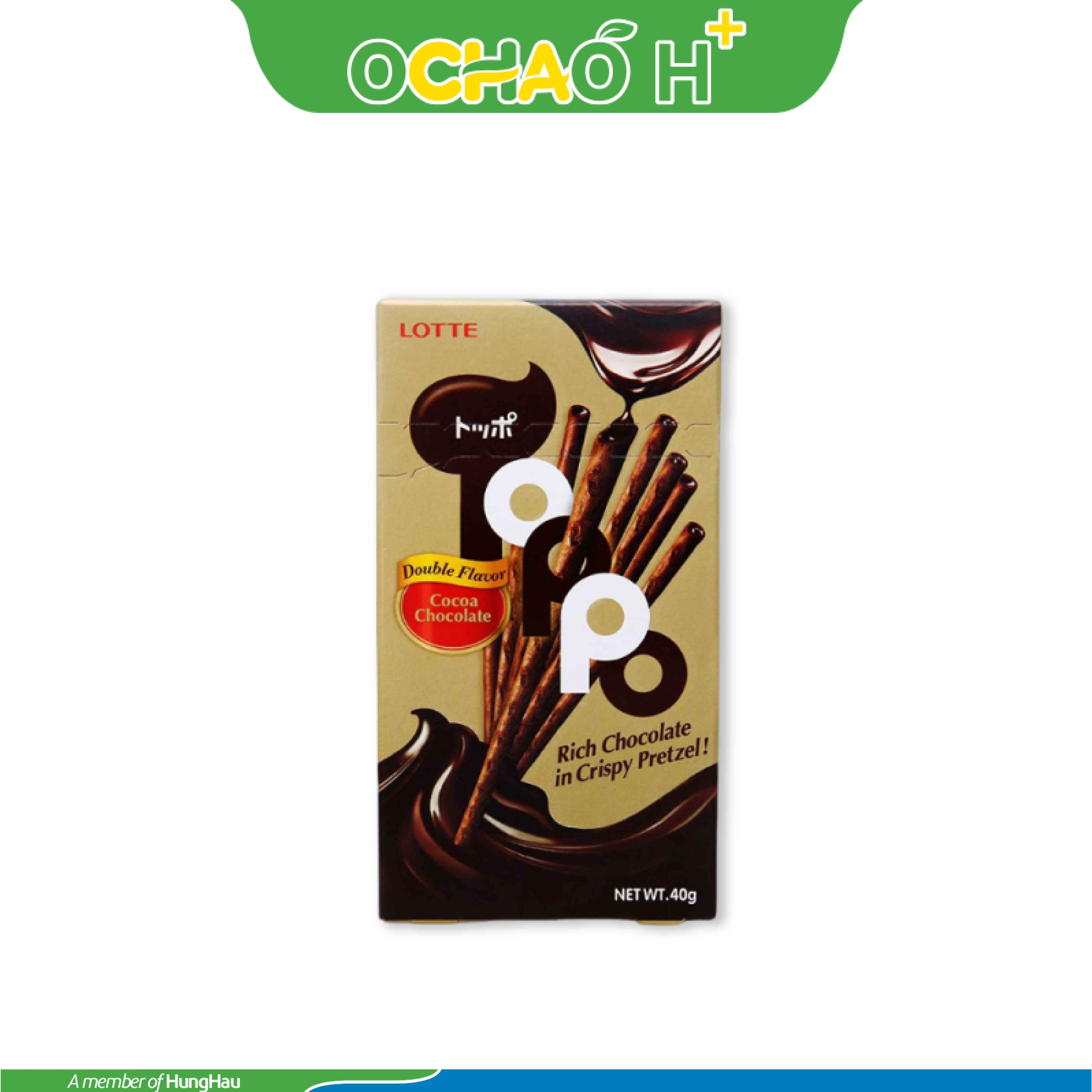 Bánh que Toppo-Nhân Sôcôla hương Cacao Hộp 40g