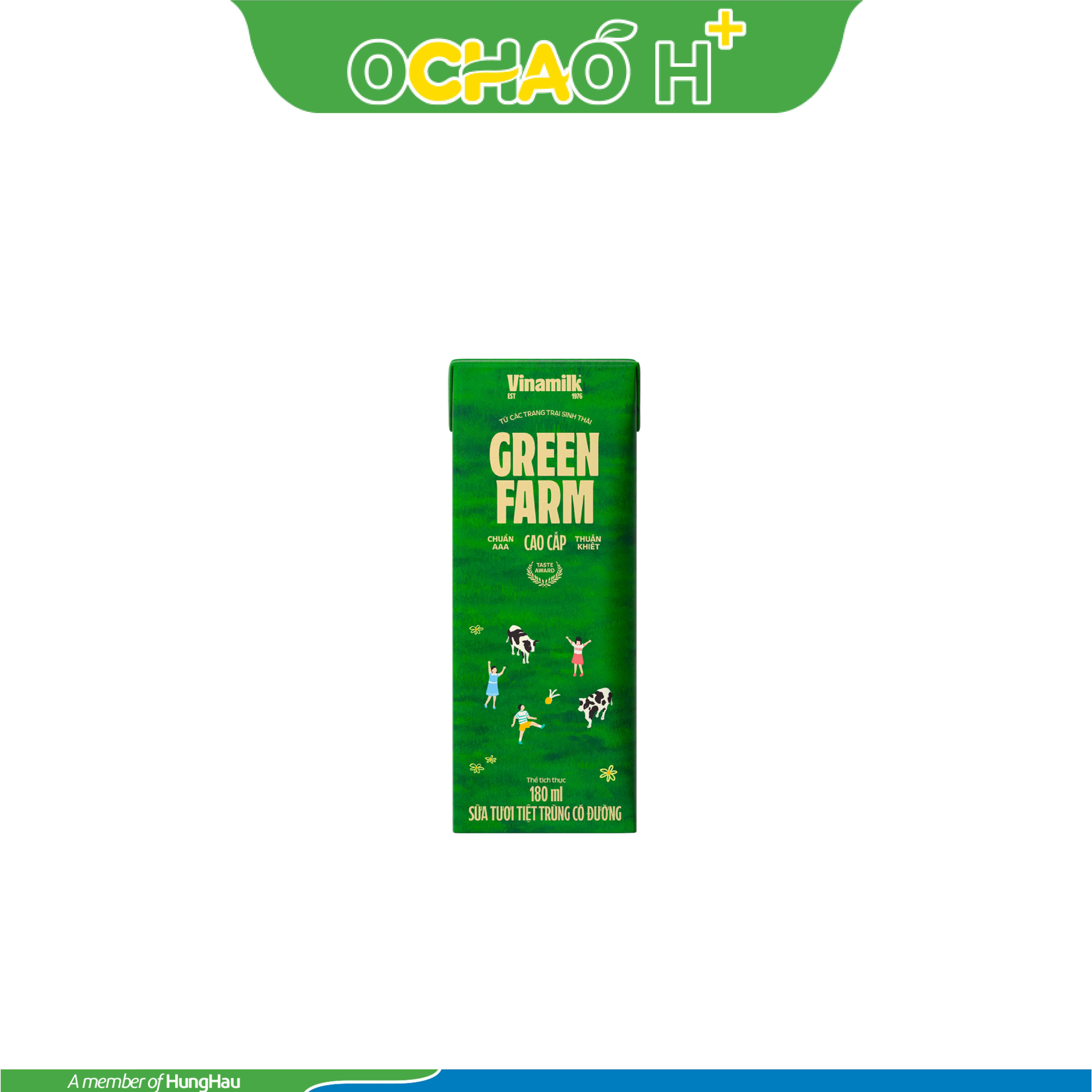 Sữa tươi tiệt trùng có đường VNM Green Farm Hộp 180ml