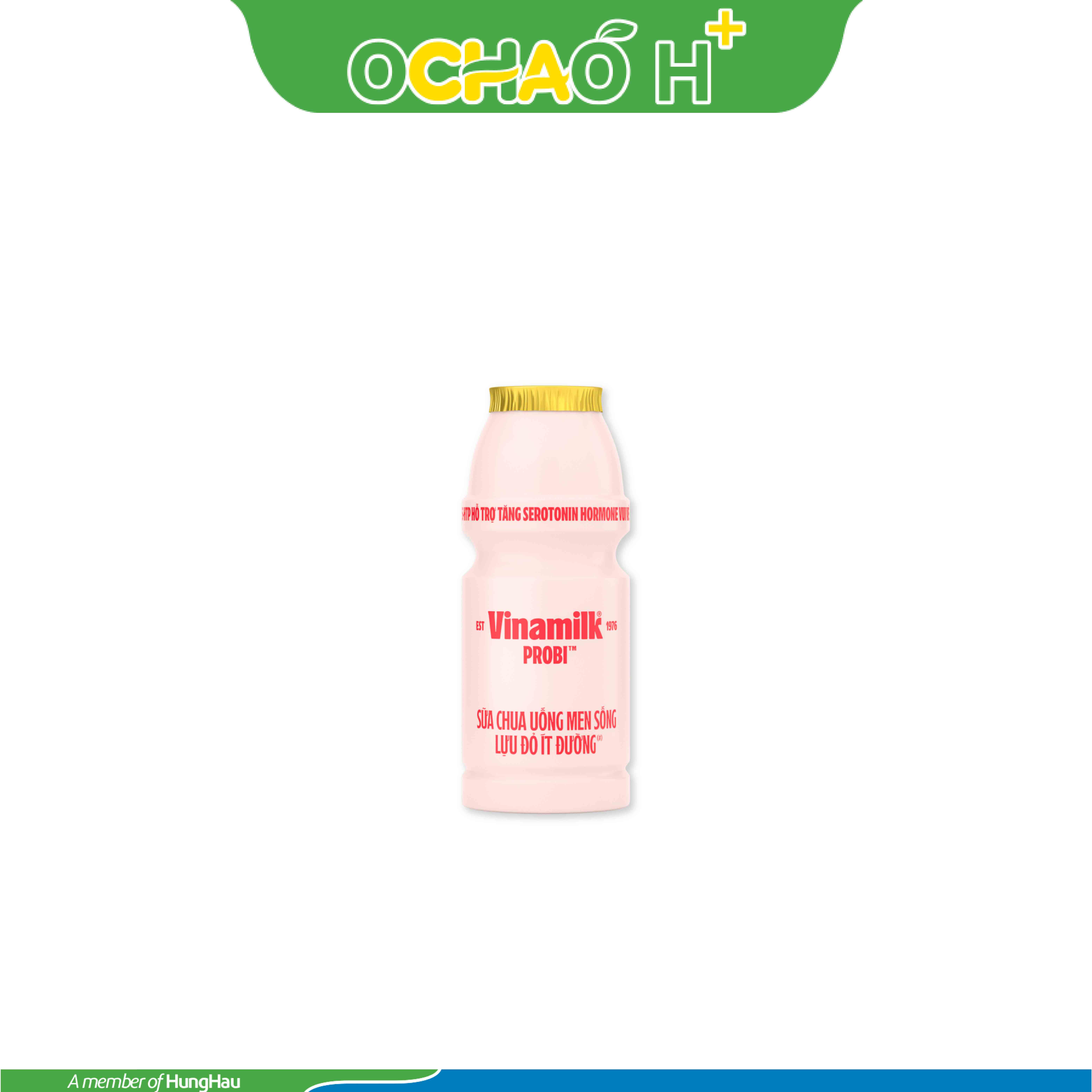Sữa chua uống Probi Happi ít đường vị Lựu Đỏ Chai 130ml