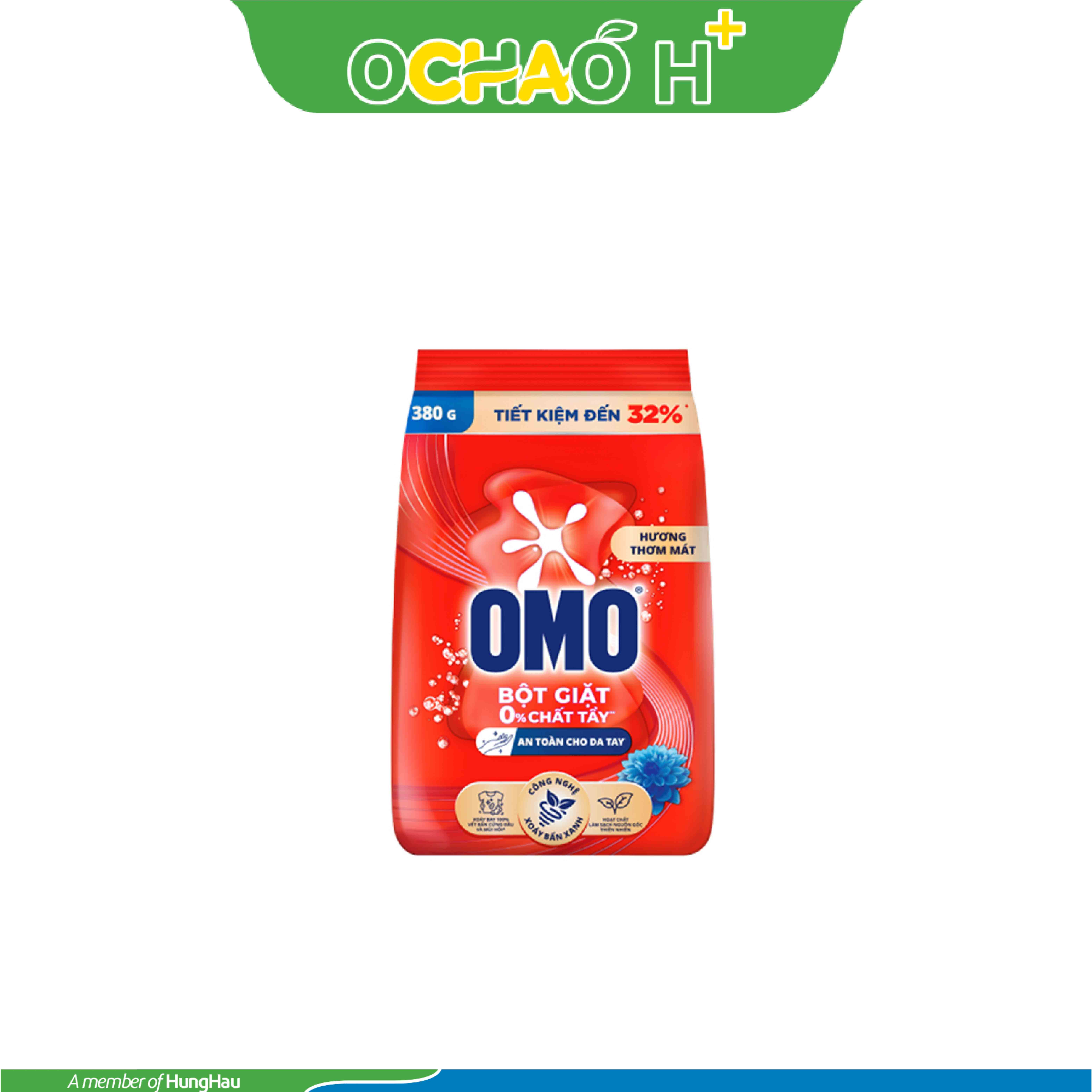 OMO Bột Giặt Đỏ Hương Thơm Mát Gói 380g
