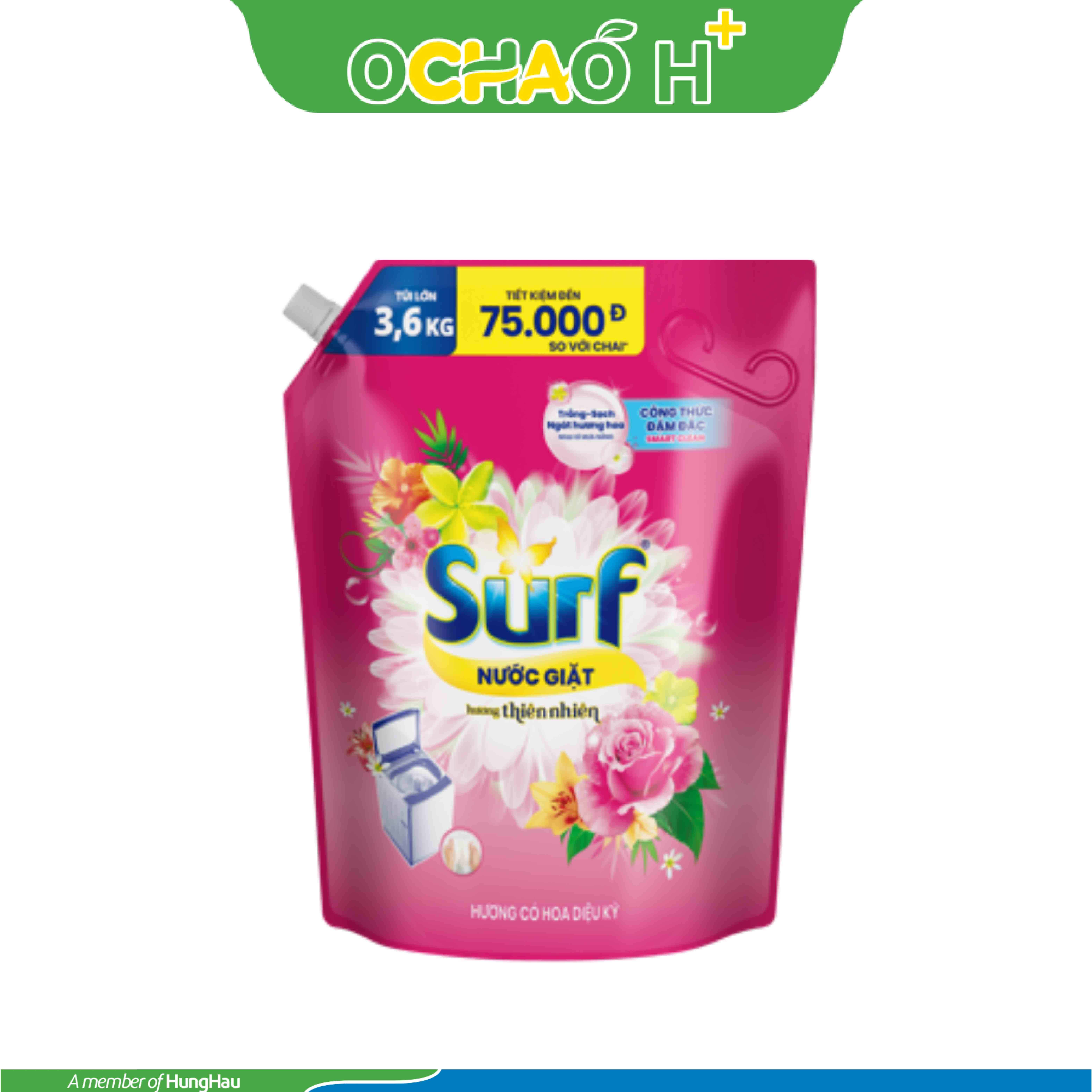 SURF Nước Giặt Hương Cỏ Hoa Diệu Kì Gói 3.6Kg