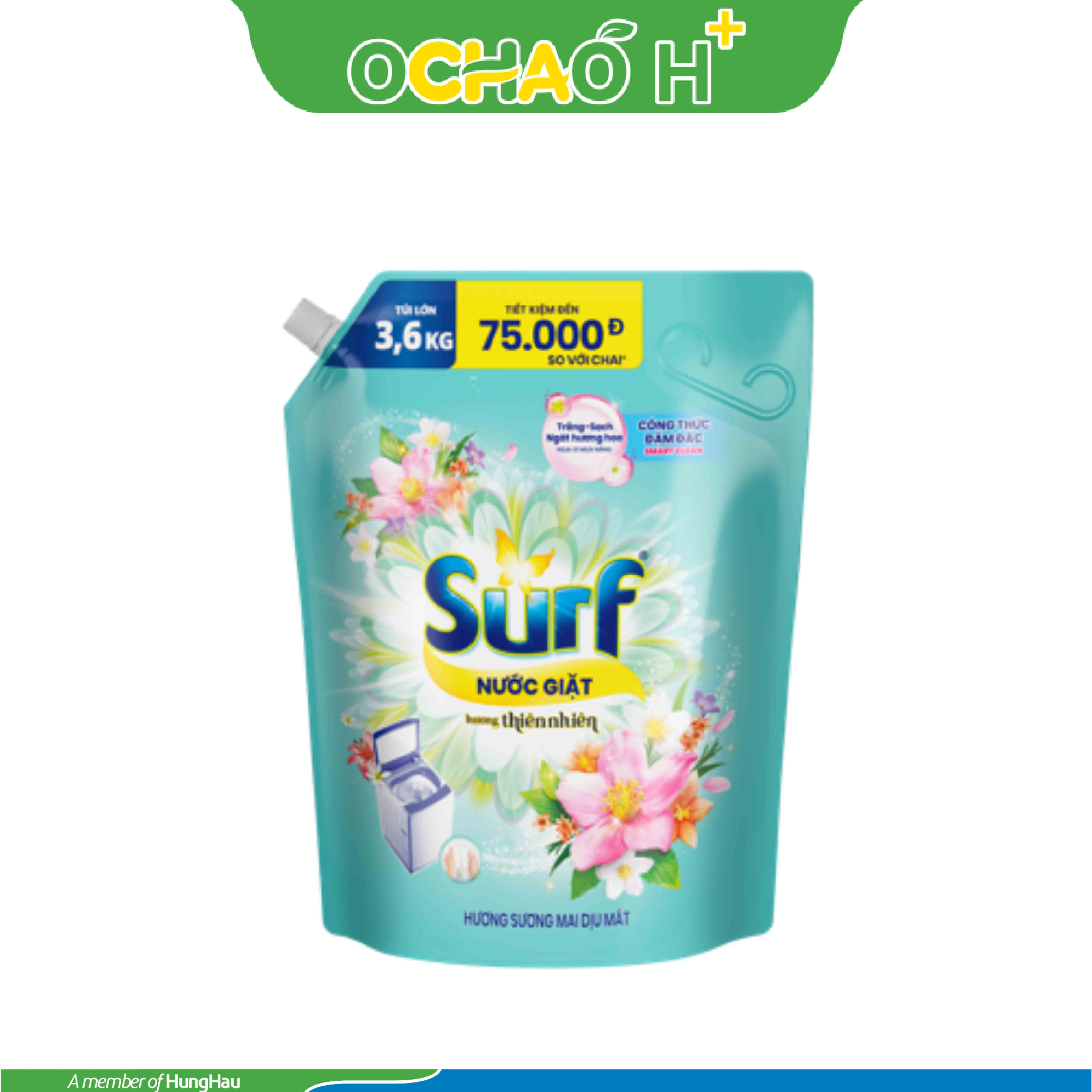 SURF Nước Giặt Hương Sương Mai Dịu Mát Gói 3.6Kg