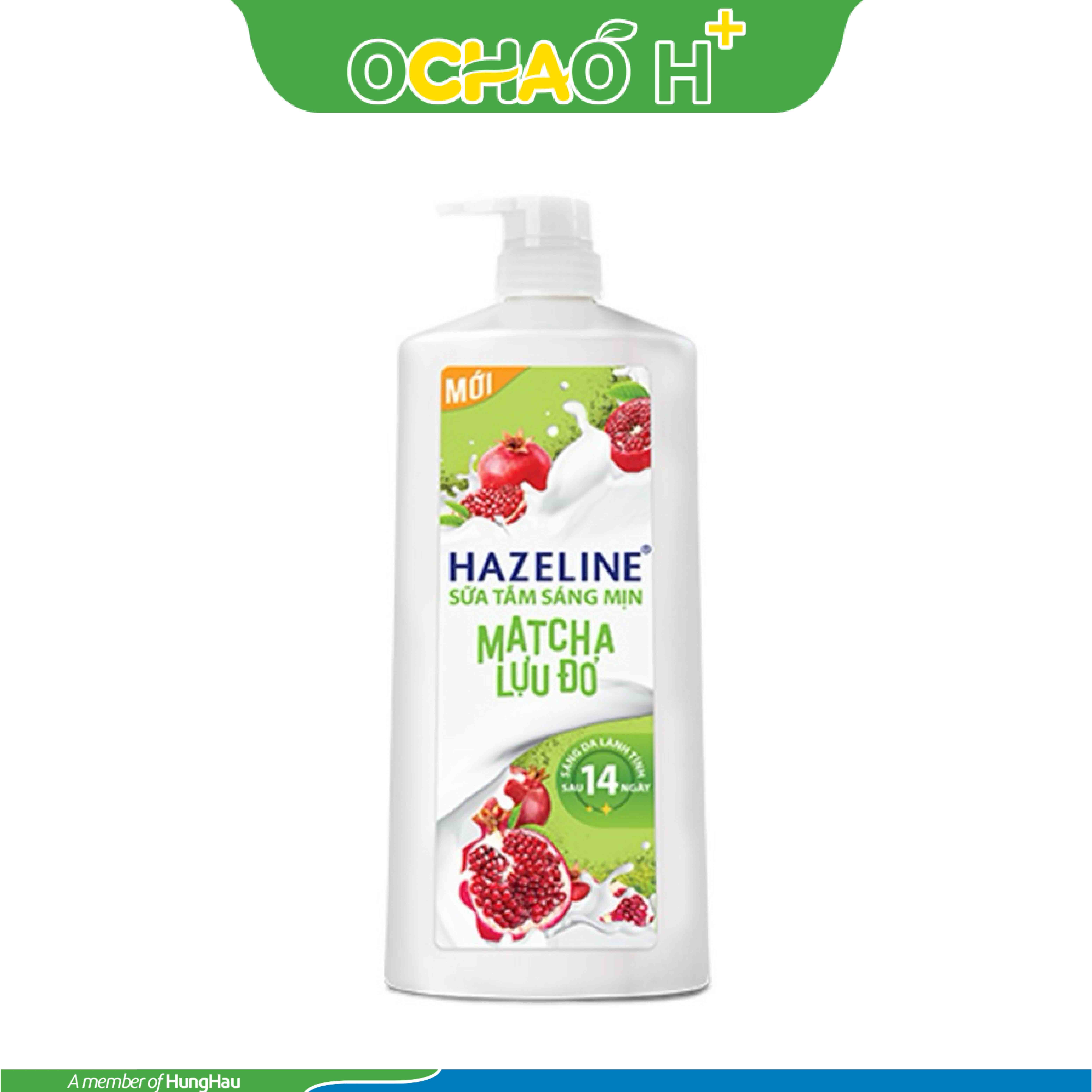 HAZELINE Sữa Tắm Sáng Mịn Matcha Lựu Đỏ Chai 1kg