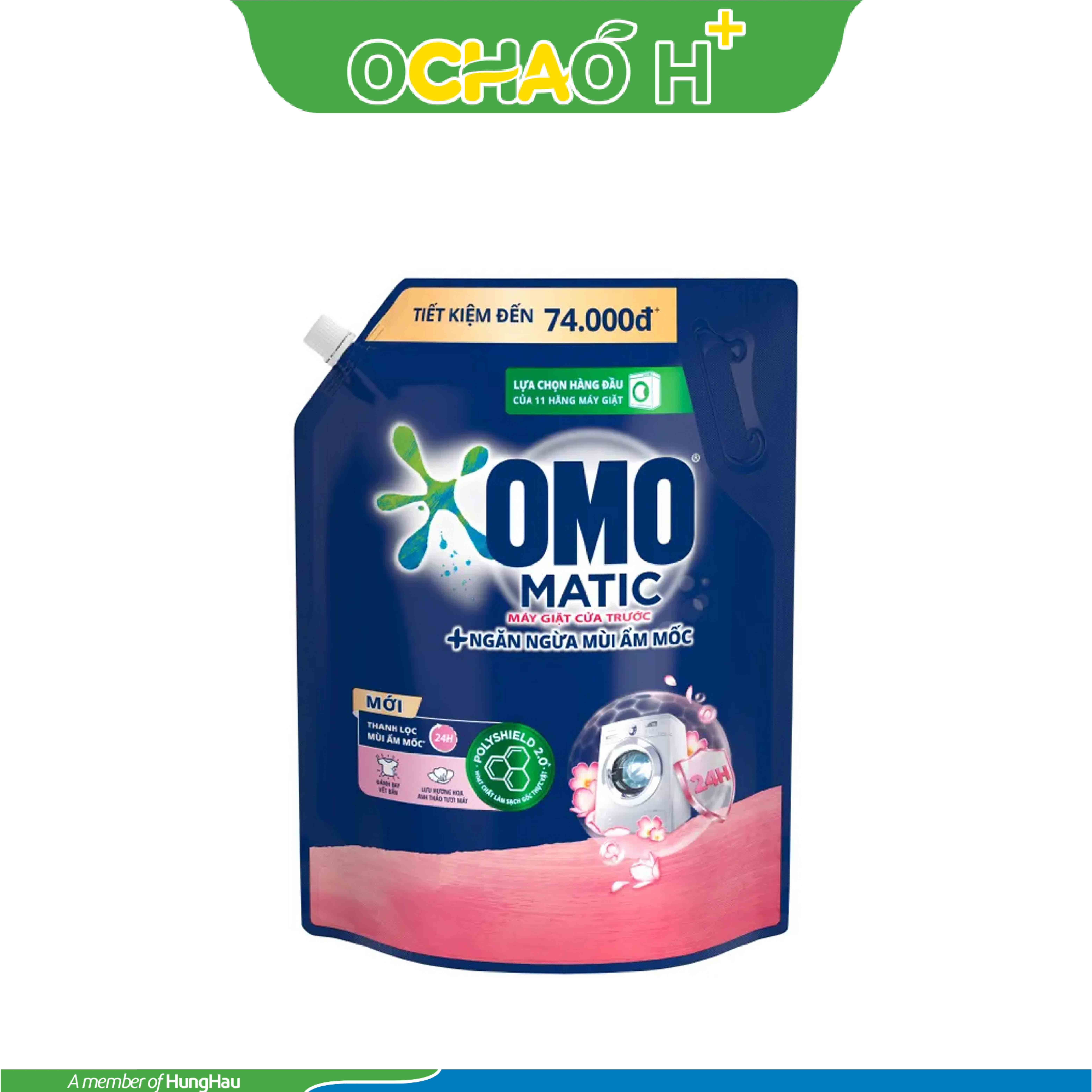 OMO Nước giặc Cửa Trước Ngăn Mùi Ẩm Mốc Gói 3.6kg 