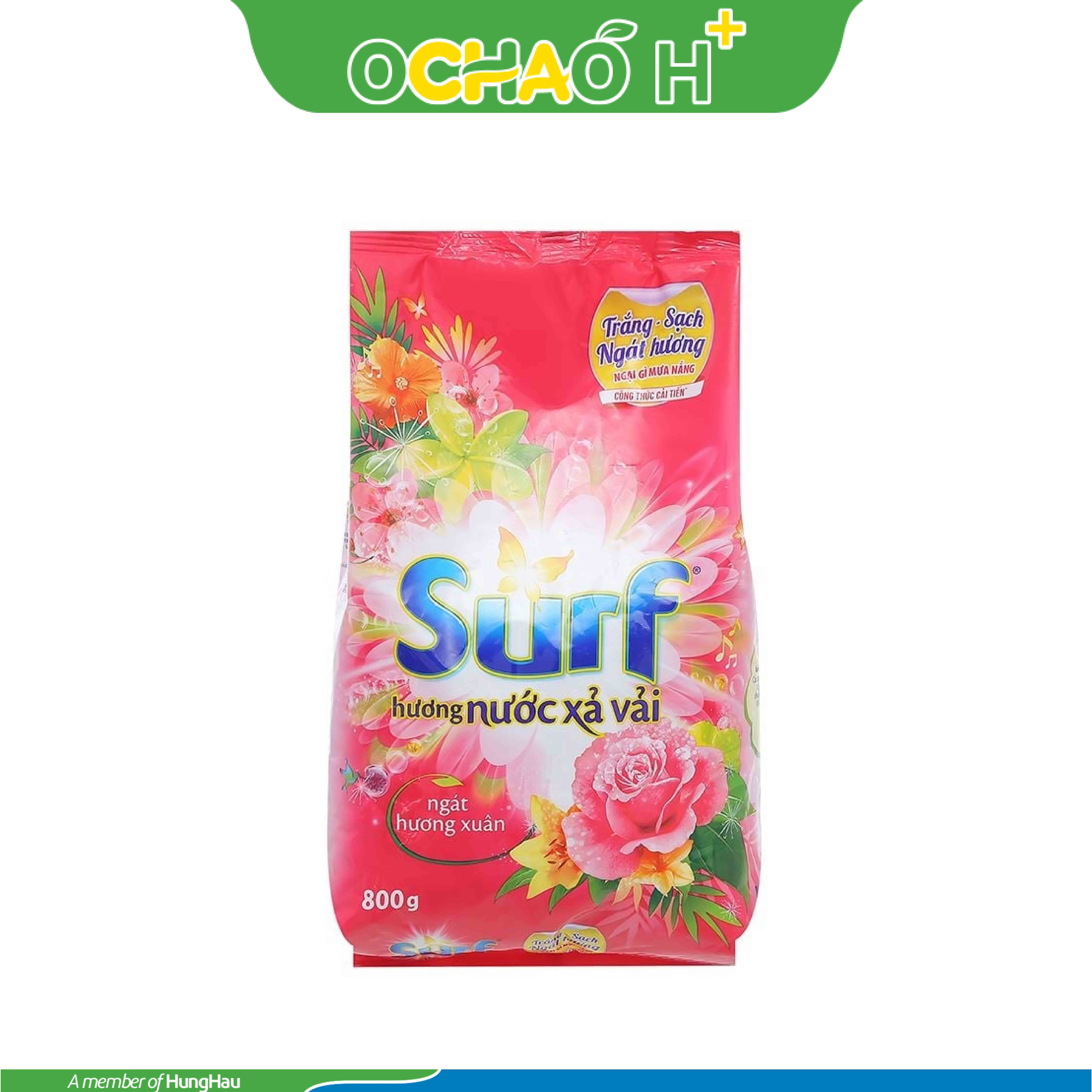 SURF Bột Giặt Hương Nước Xả Vải Ngát Hương Xuân Gói 800g
