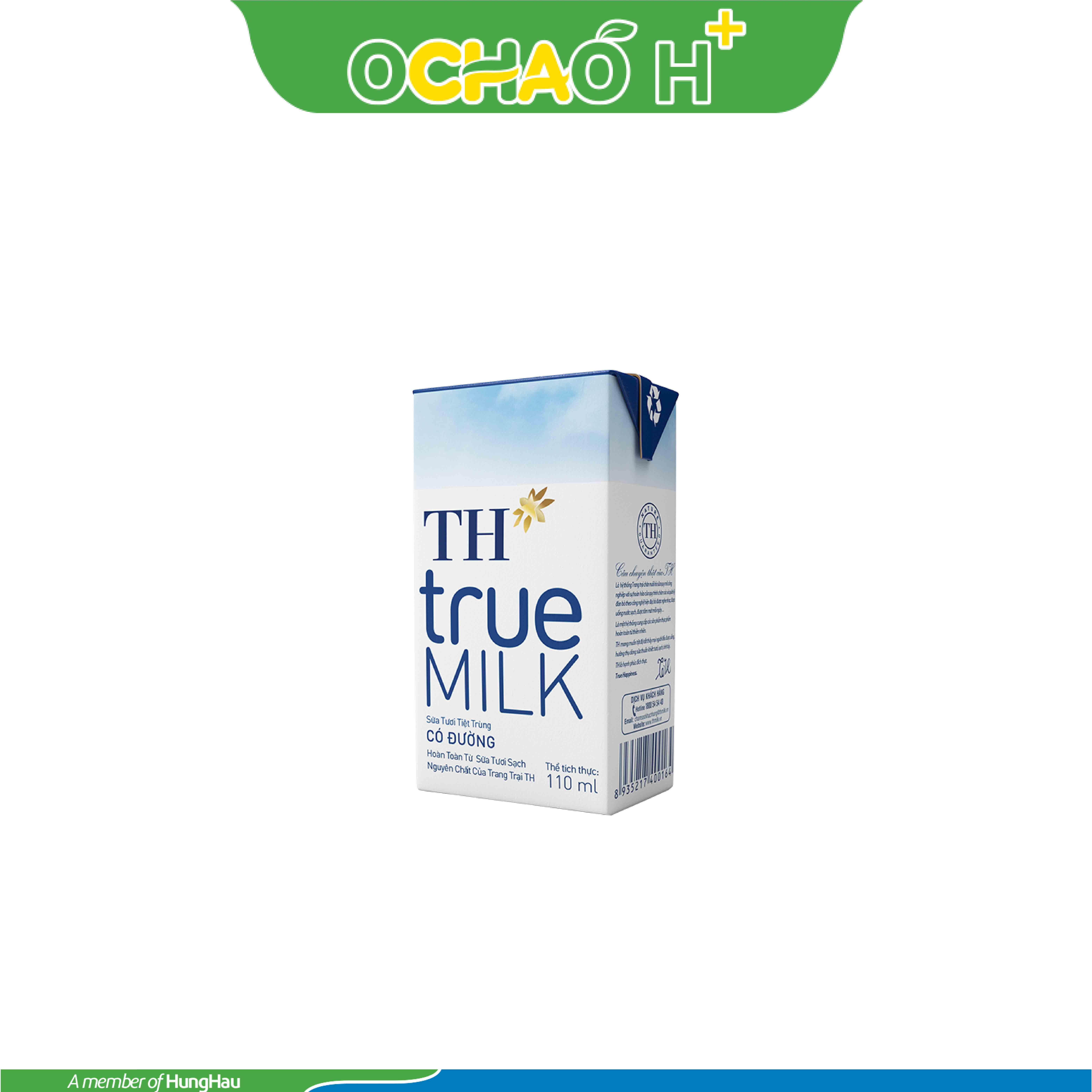 Sữa tươi tiệt trùng Có Đường TH true MILK Hộp 110Ml