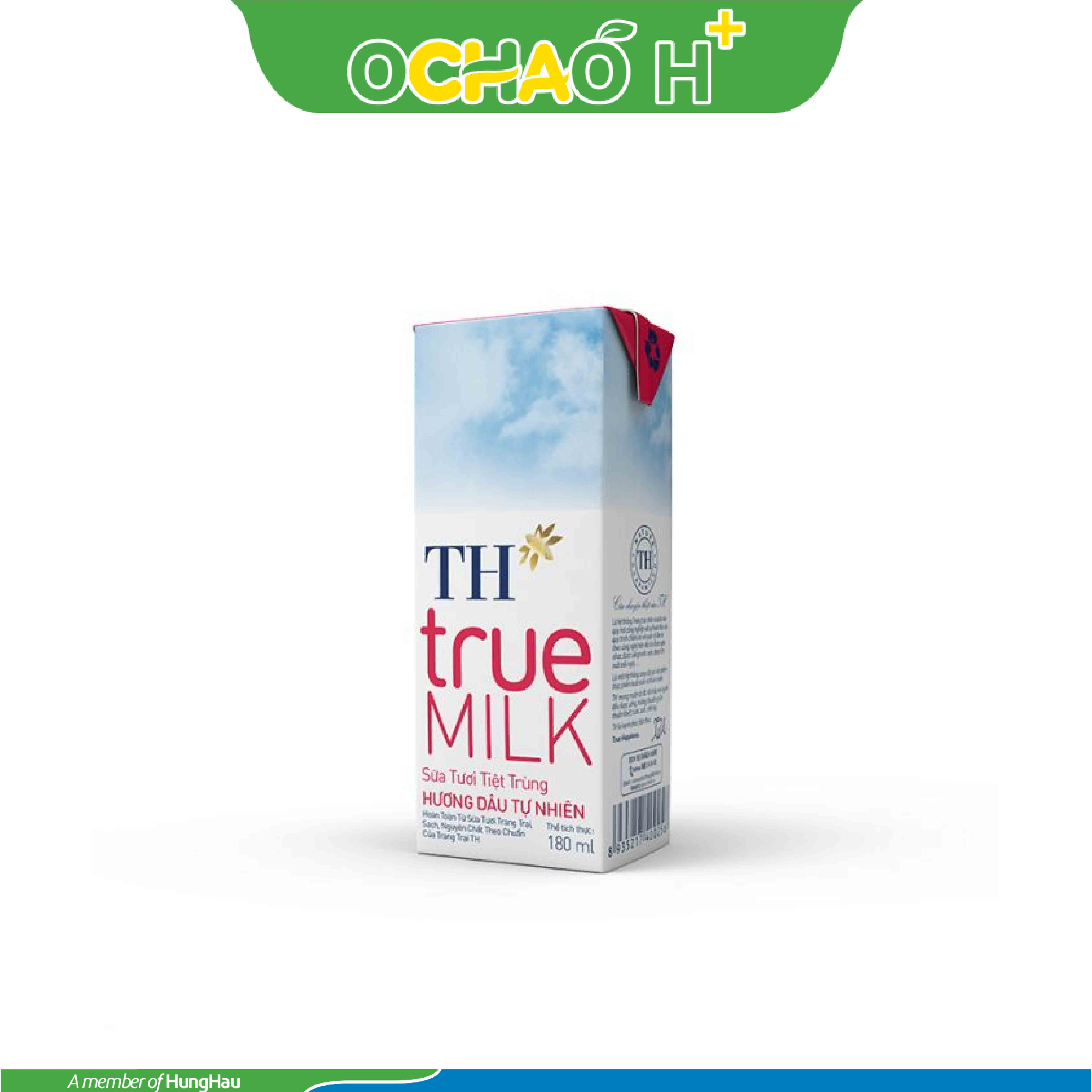 Sữa tươi tiệt trùng Hương Dâu TH true MILK Hộp 180Ml