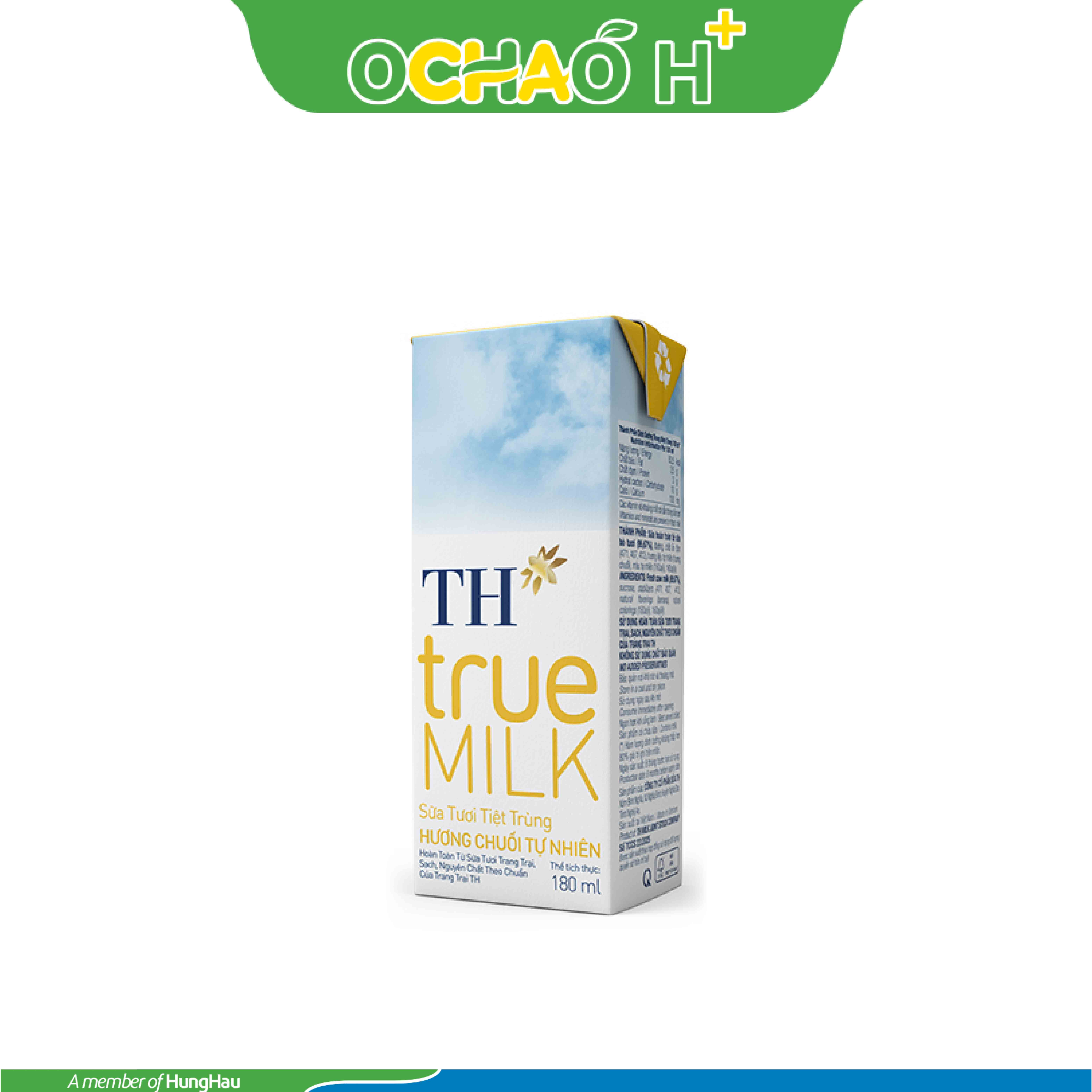 Sữa tươi tiệt trùng HƯƠNG CHUỐI TH TRUE MILK Hộp 180ML