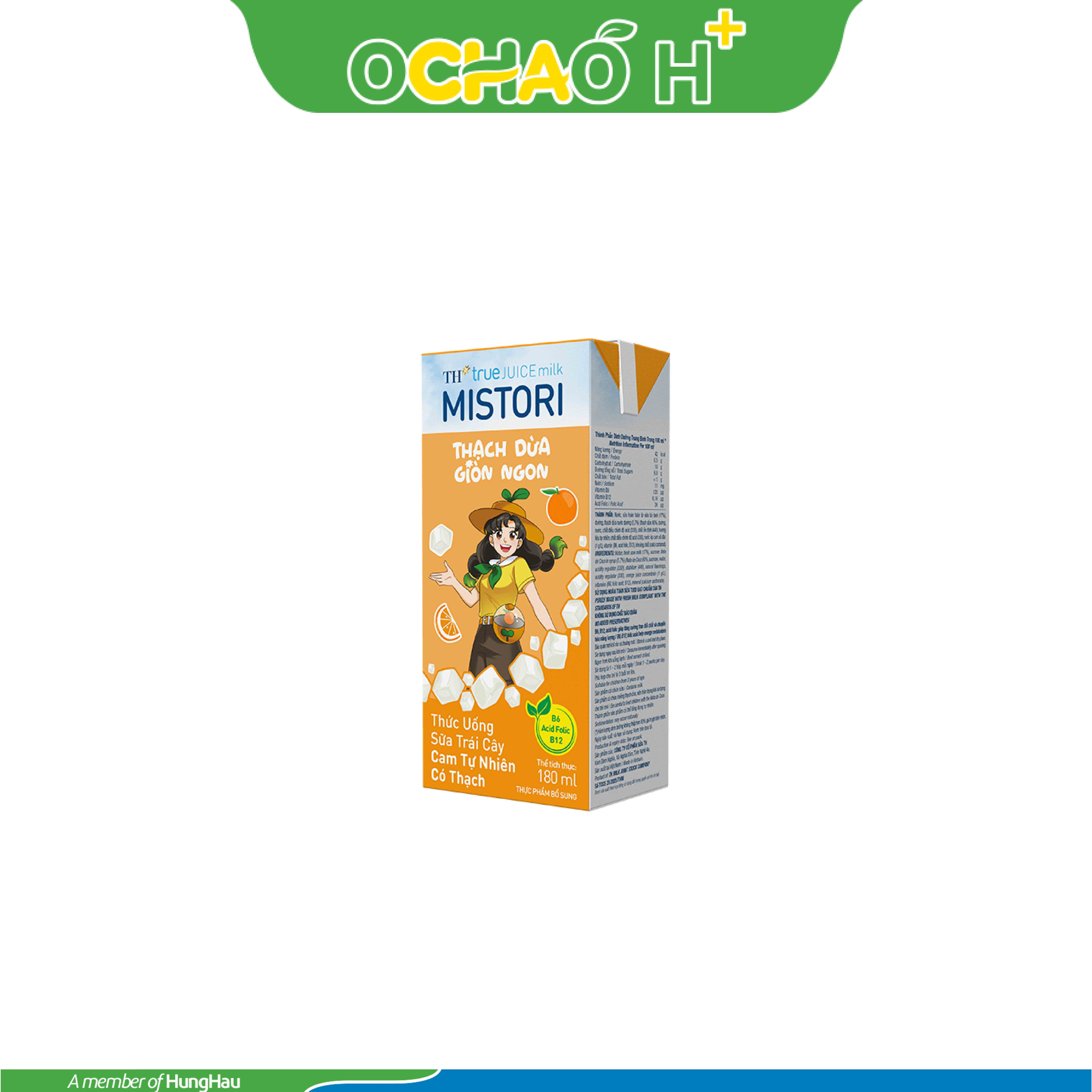 Sữa trái cây CAM THẠCH MISTORI Hộp 180ML