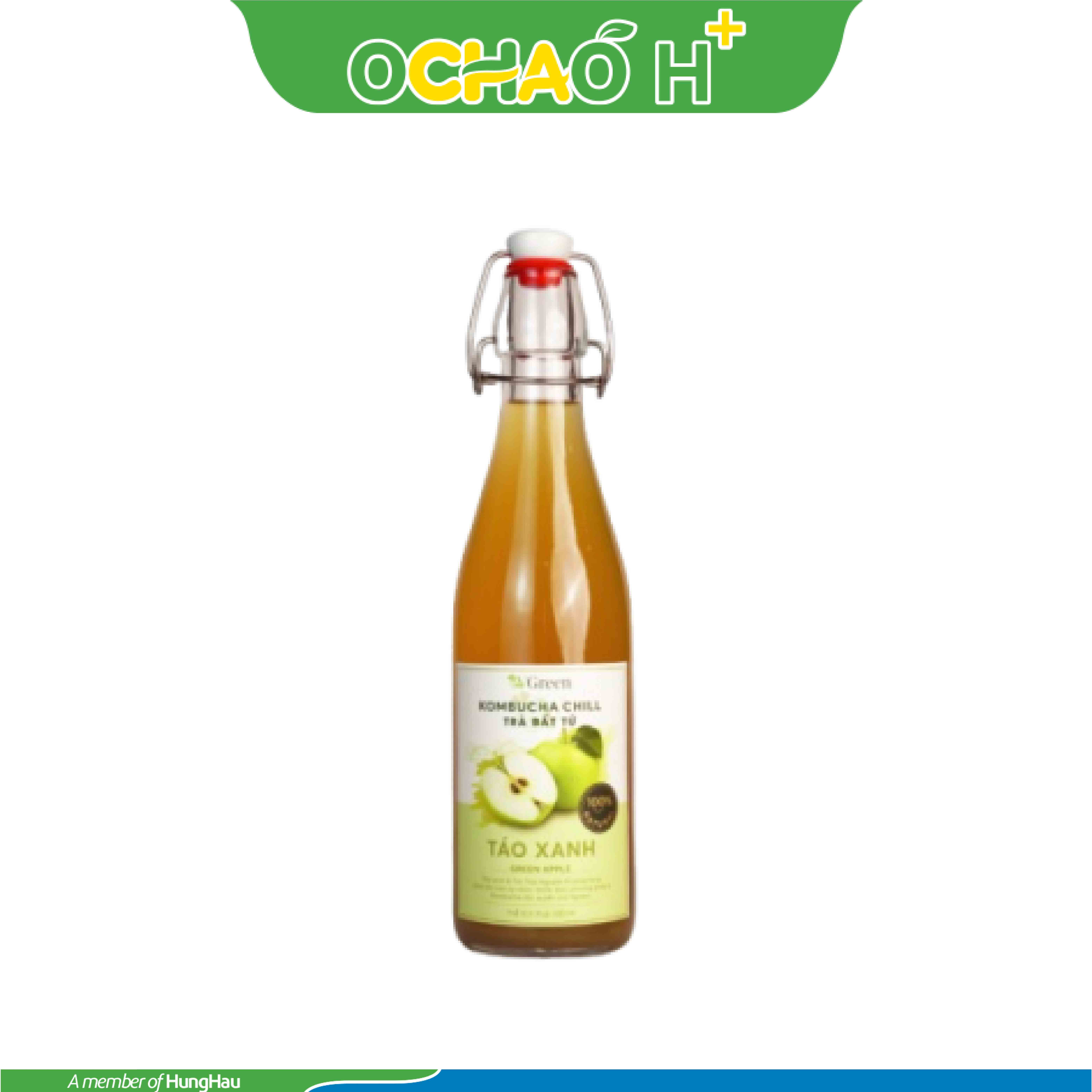 Vkombucha Chill trà bất tử Táo Xanh Chai 500ml  