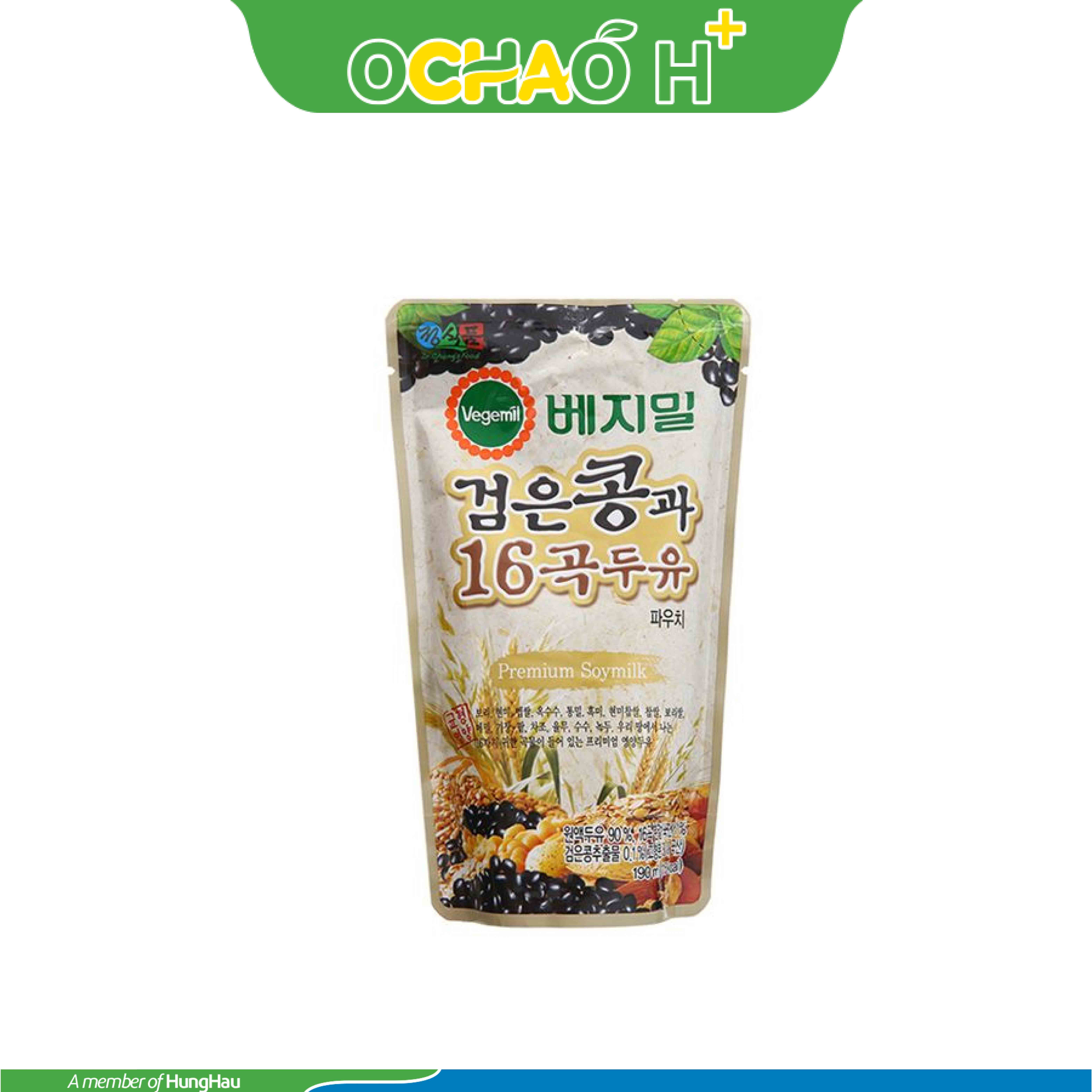 Sữa Đậu Nành Vegemil Đậu Đen 16 Loại Ngũ Cốc Gói 190ml (MUA 2 TẶNG 1)