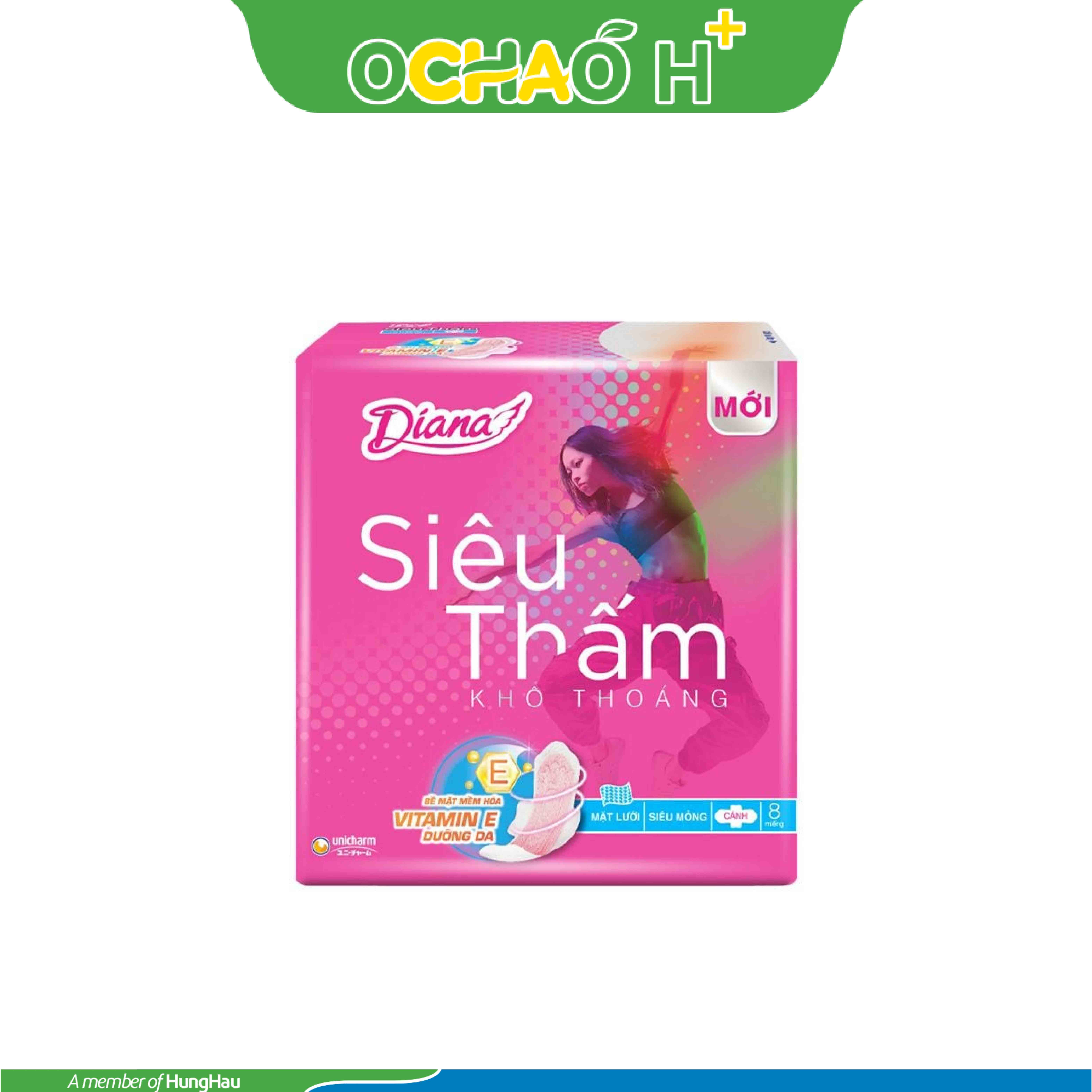 Băng vệ sinh Diana siêu thấm siêu mỏng cánh 20 miếng