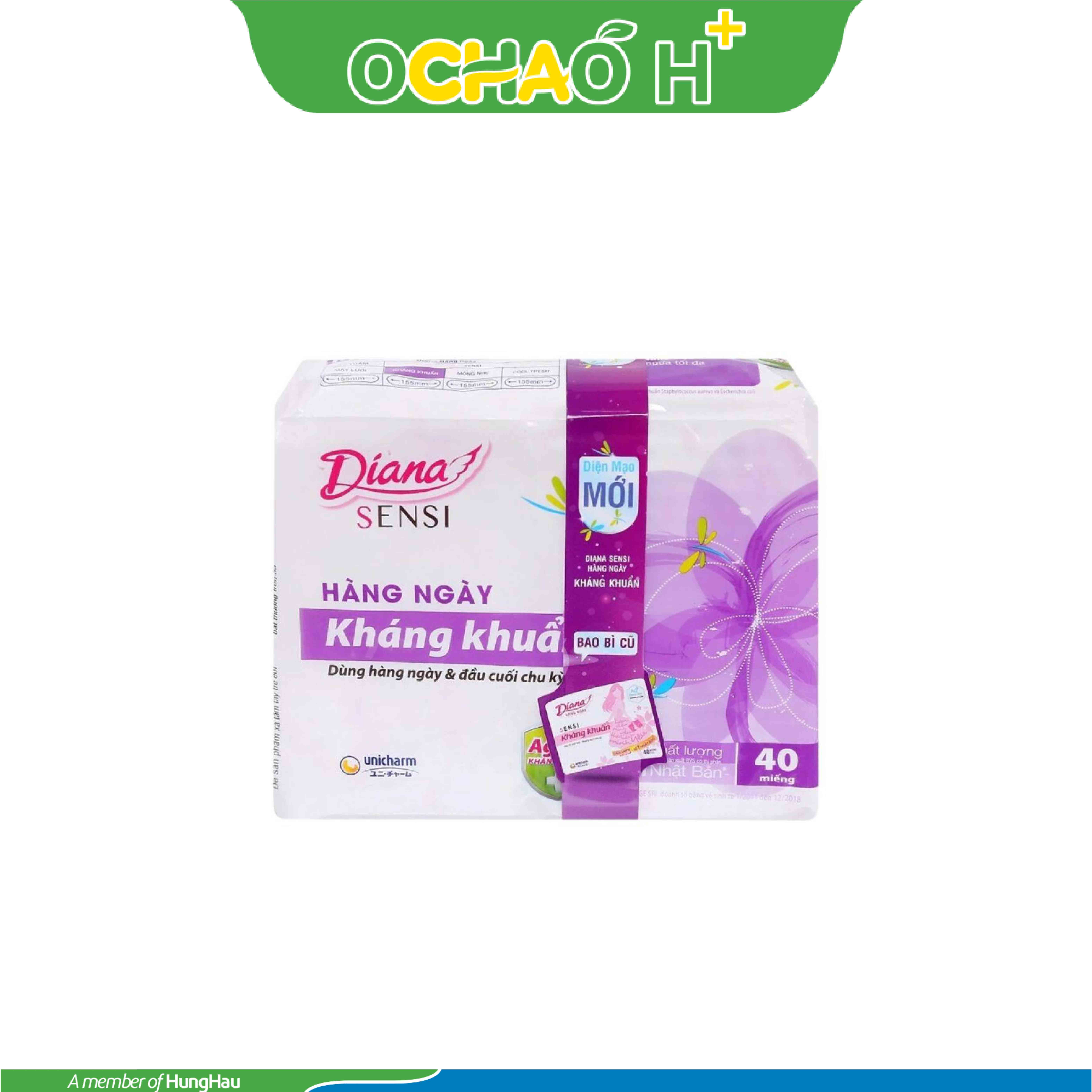 Băng Vệ Sinh Diana Sensi Hằng Ngày Kháng Khuẩn 40 Miếng