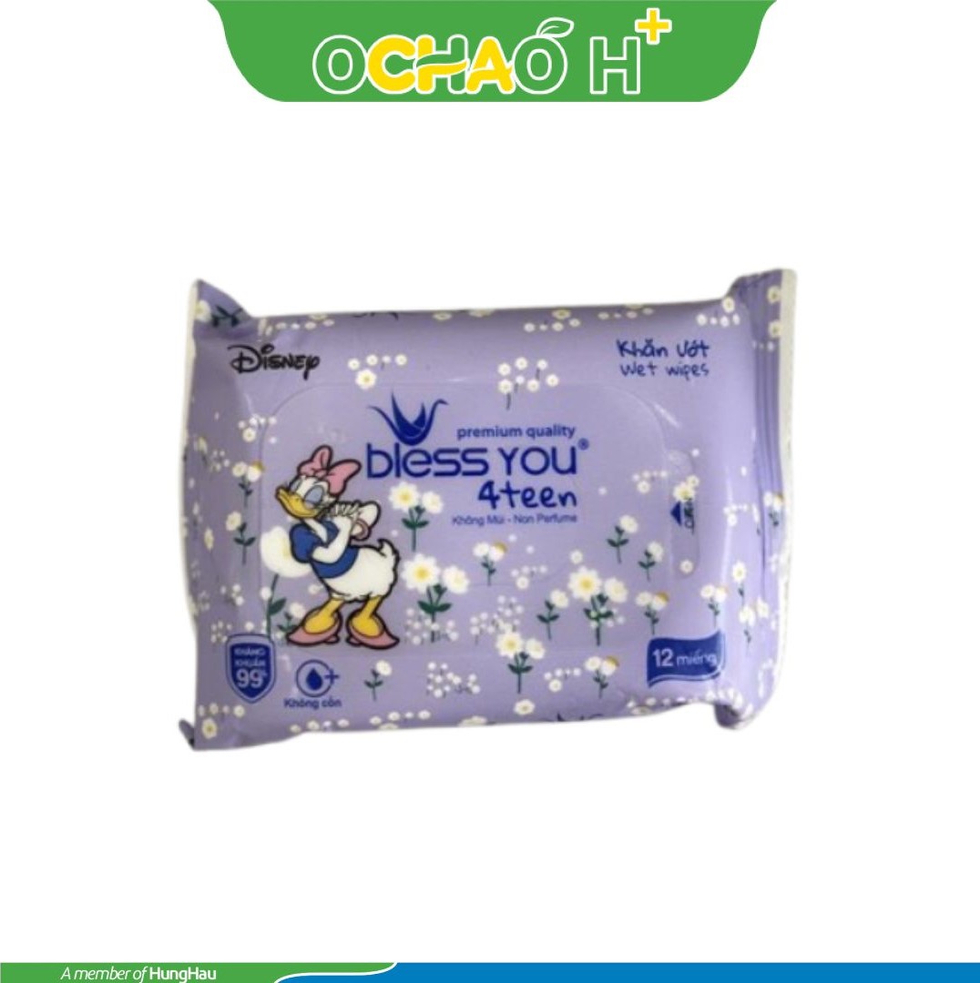 Khăn ướt mini - Bless You 4Teen 12 tờ (1 gói)