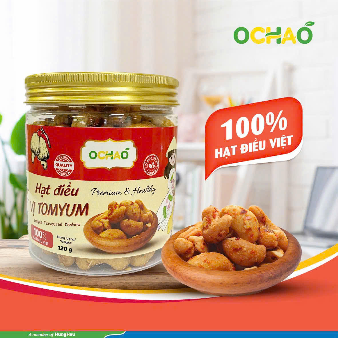 Hạt điều vị Tomyum 120gr