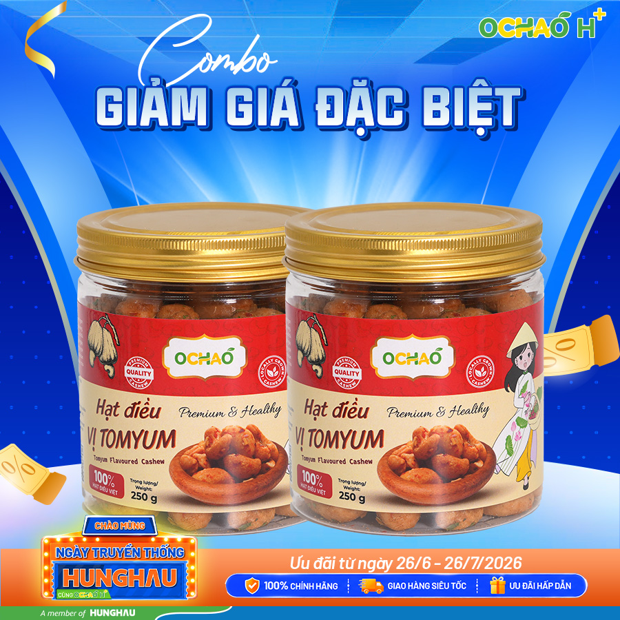 Combo 02 hũ Hạt điều vị Tomyum 250gr giá 190.000 vnđ