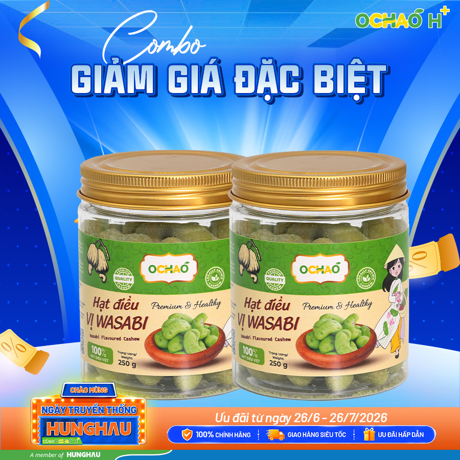 Combo 02 Hạt điều vị wasabi 250gr giá 190.000 vnđ