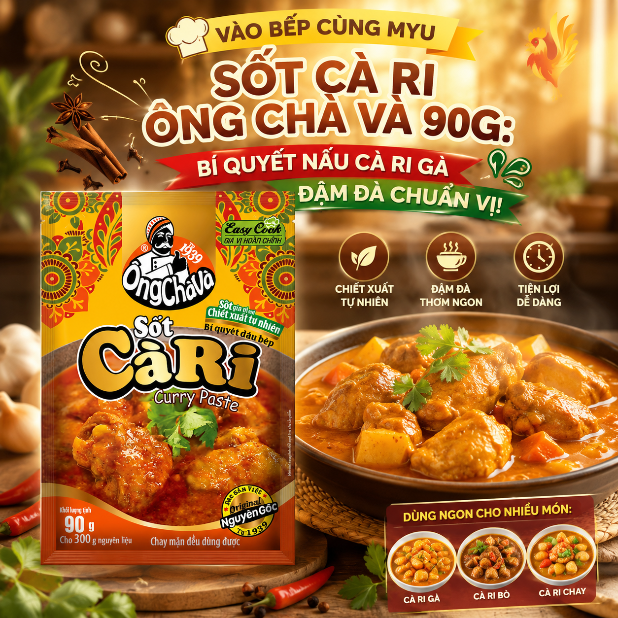 [VÀO BẾP CÙNG MYU] SỐT CÀ RI ÔNG CHÀ VÀ 90G: BÍ QUYẾT NẤU CÀ RI GÀ ĐẬM ĐÀ CHUẨN VỊ! 
