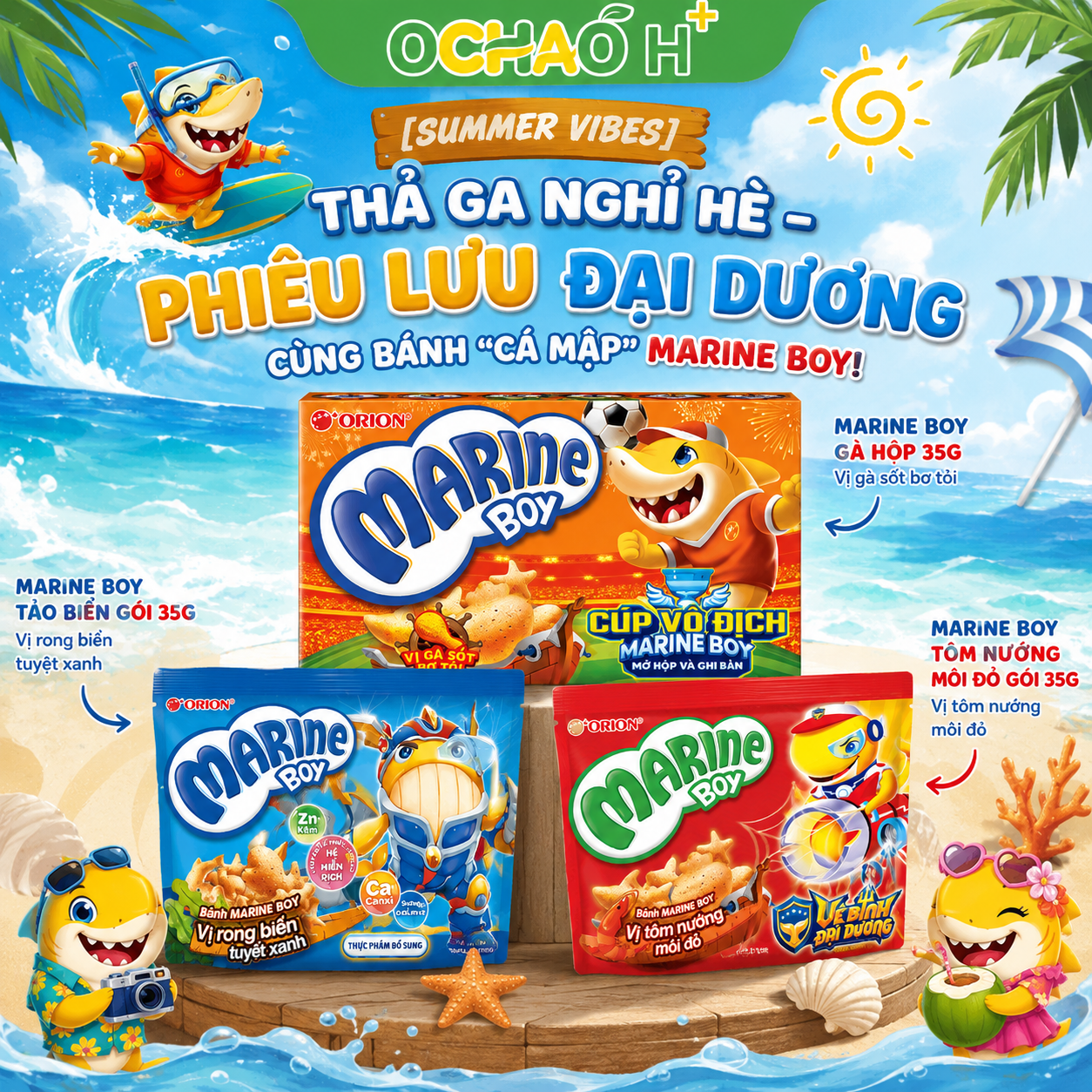 [SUMMER VIBES] THẢ GA NGHỈ HÈ – PHIÊU LƯU ĐẠI DƯƠNG CÙNG BÁNH "CÁ MẬP" MARINE BOY! 