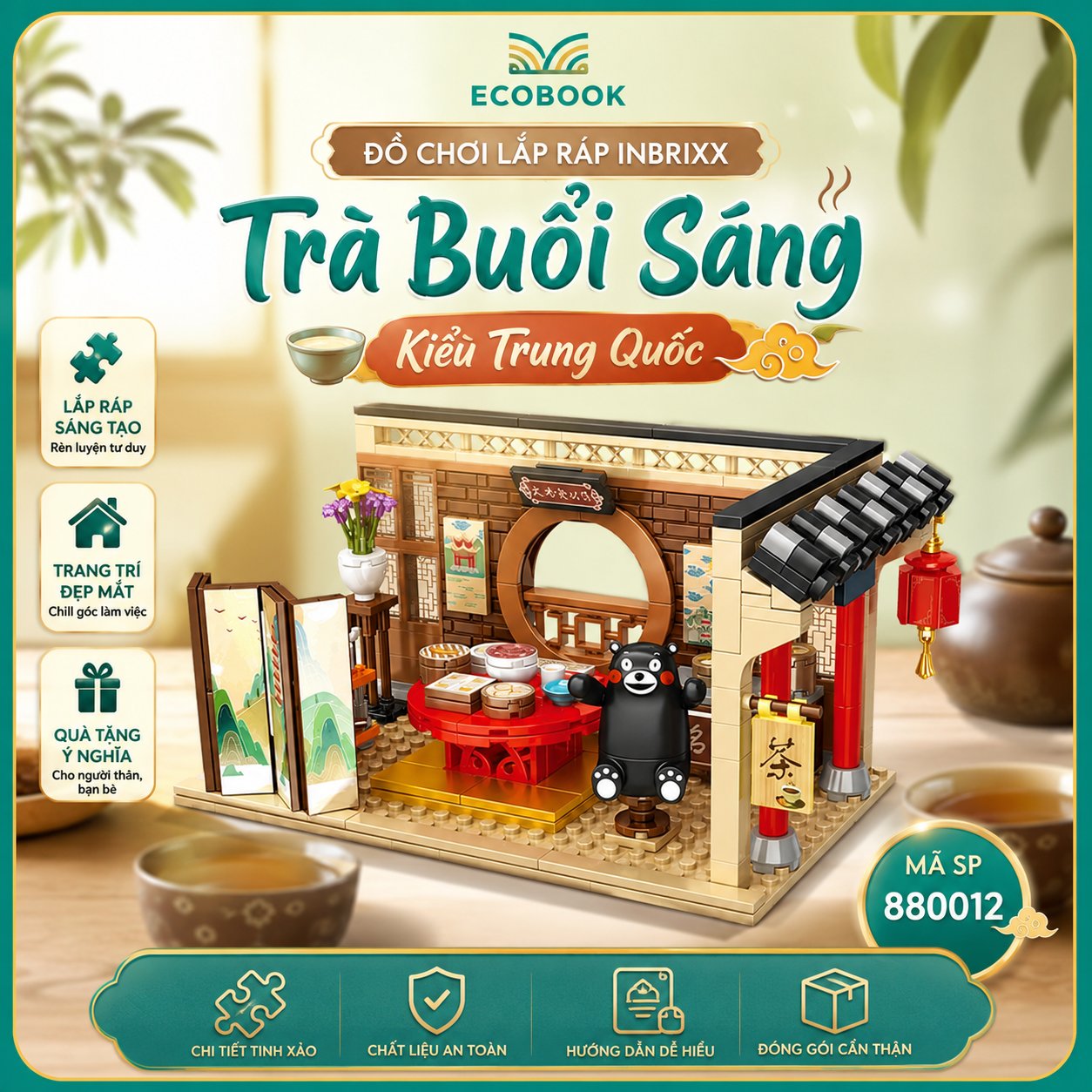 [DECOR & HOBBY] CHILL GÓC LÀM VIỆC CÙNG BỘ LẮP RÁP INBRIXX: TRÀ BUỔI SÁNG TRUNG HOA (880012) 