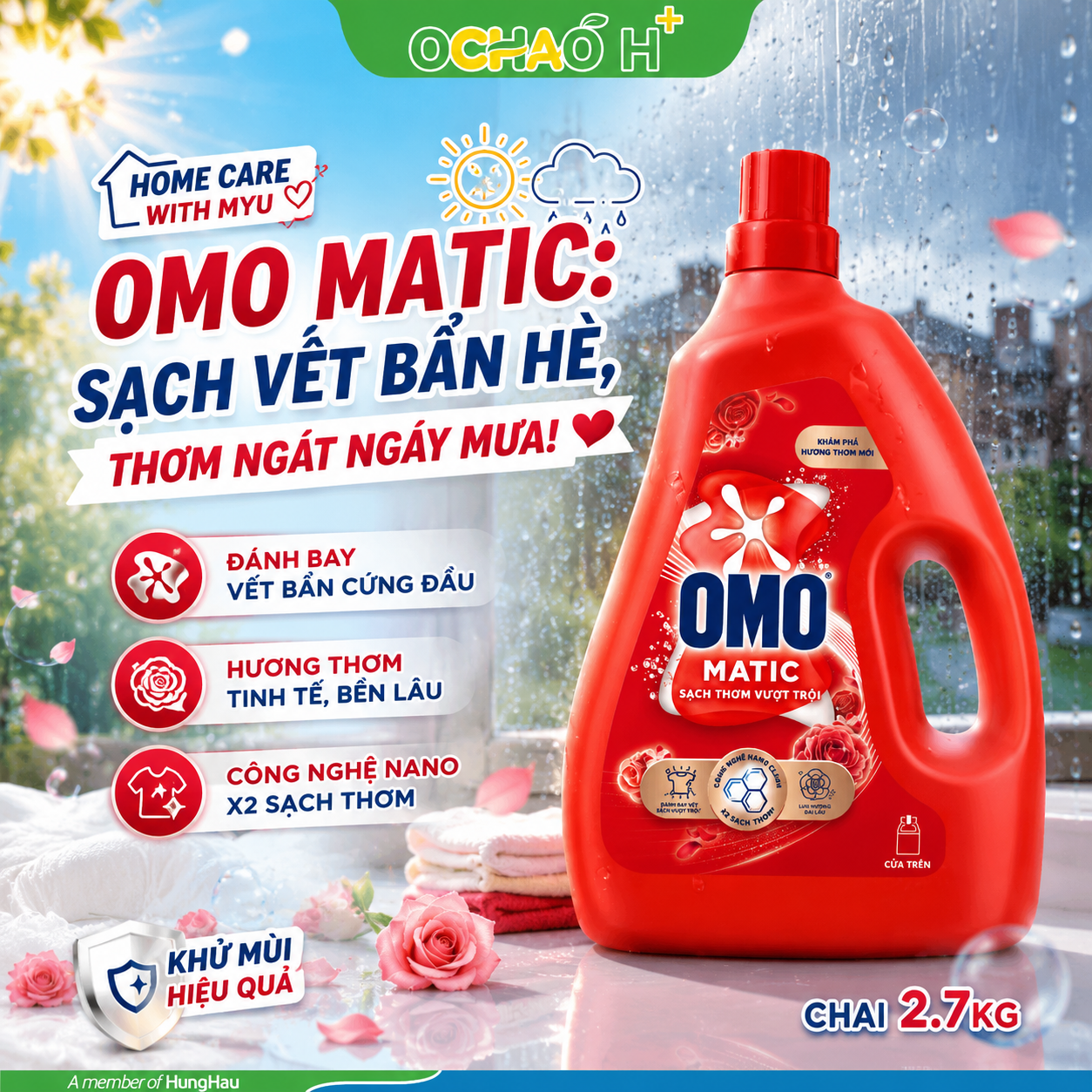 [HOME CARE WITH MYU] OMO MATIC: SẠCH VẾT BẨN HÈ, THƠM NGÁT NGÀY MƯA!