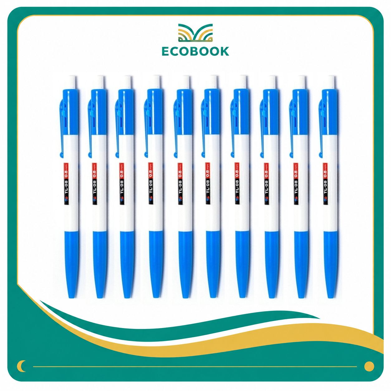 Combo 10 Cây Bút Bi Xanh Thiên Long TL-08 Chính Hãng – Viết Mượt, Nét Đều, Siêu Tiết Kiệm