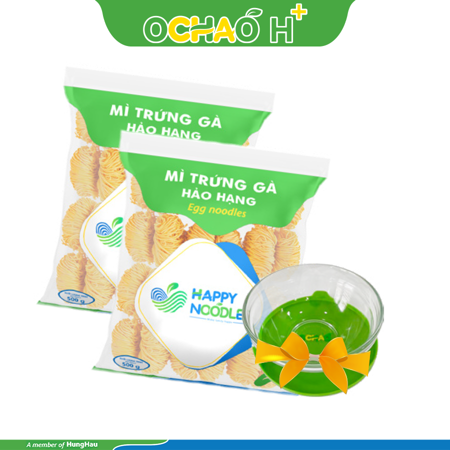 MUA 02 GÓI MÌ TRỨNG 500G TẶNG 01 CHÉN THỦY TINH OCHAO
