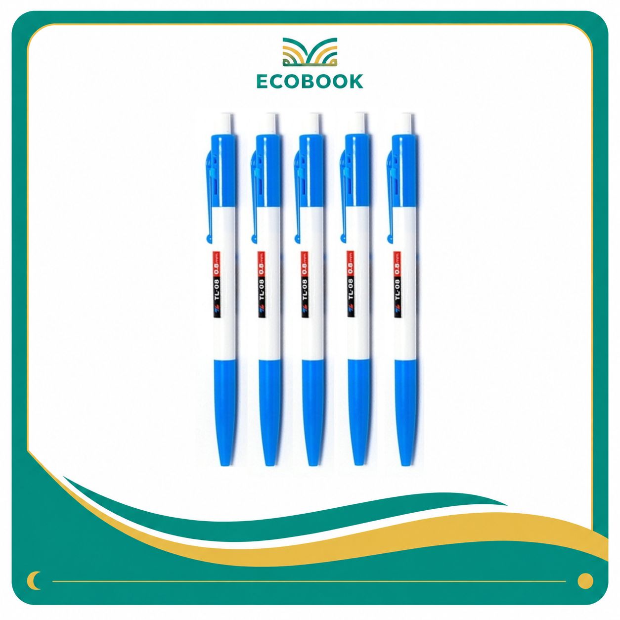 Combo 5 Bút Bi Xanh Thiên Long TL-08 Chính Hãng – Viết Mượt, Nét Đều, Giá Tốt