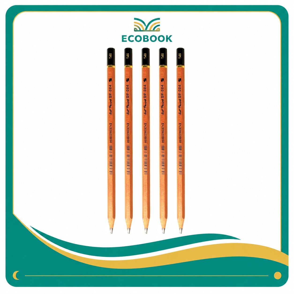 Combo 5 Cây Bút Chì Mỹ Thuật 5B GP-024 – Nét Đậm Mịn, Vẽ Phác Thảo Chuyên Dụng