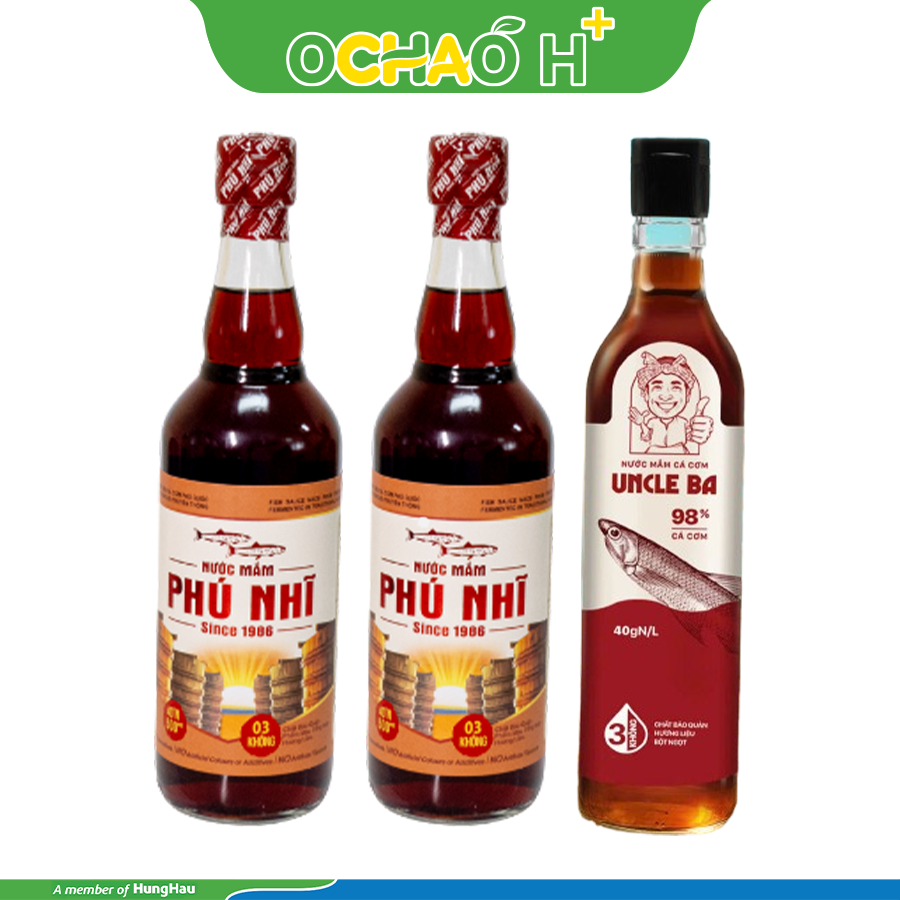 MUA 2 NƯỚC MẮM PHÚ NHĨ  40N 500ML TT TẶNG 1 NƯỚC MẮM UNCLE BA 35 N - 510 ML