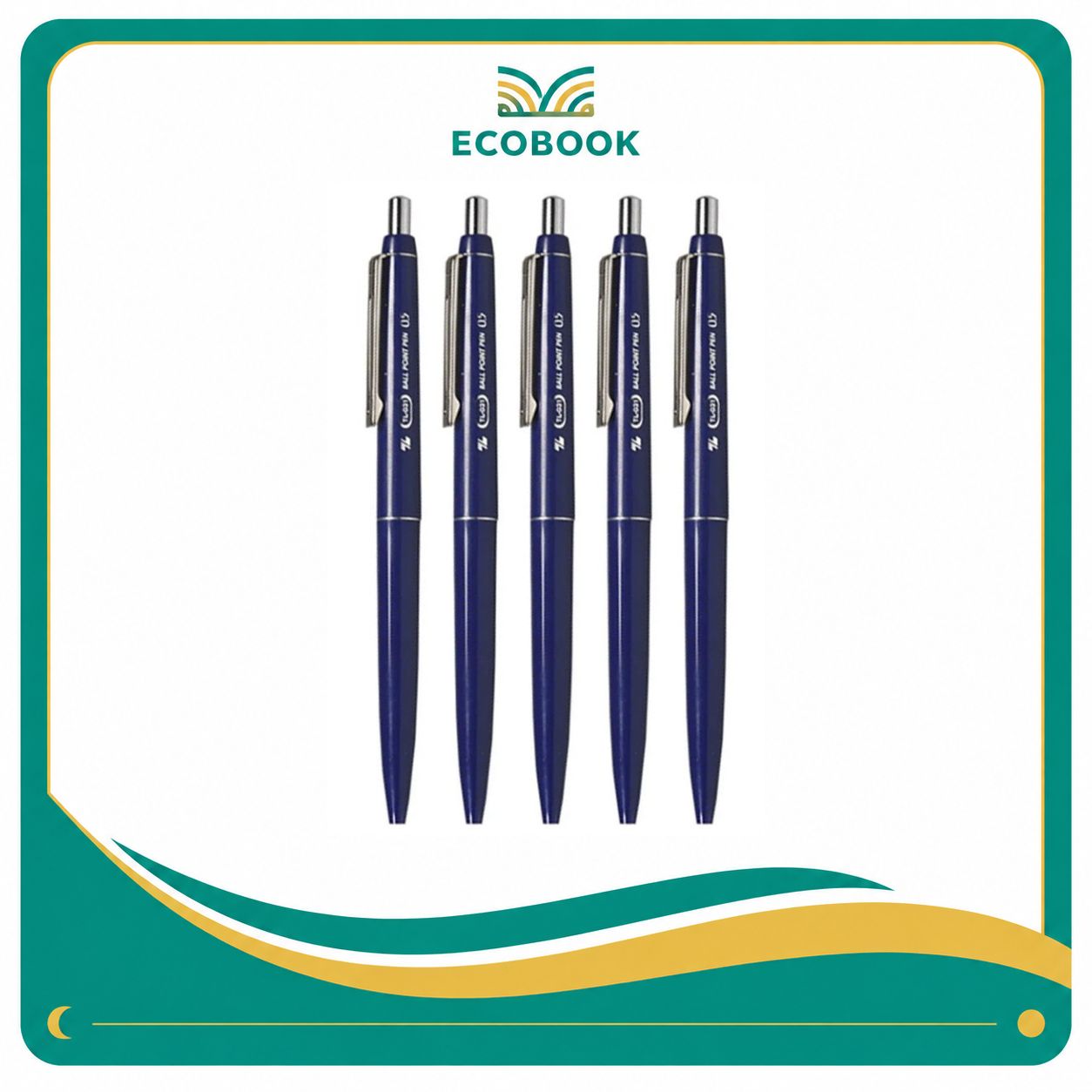 Combo 5 Bút Bi Xanh Thiên Long TL-031 Chính Hãng – Viết Mượt, Nét Đều, Bền Bỉ