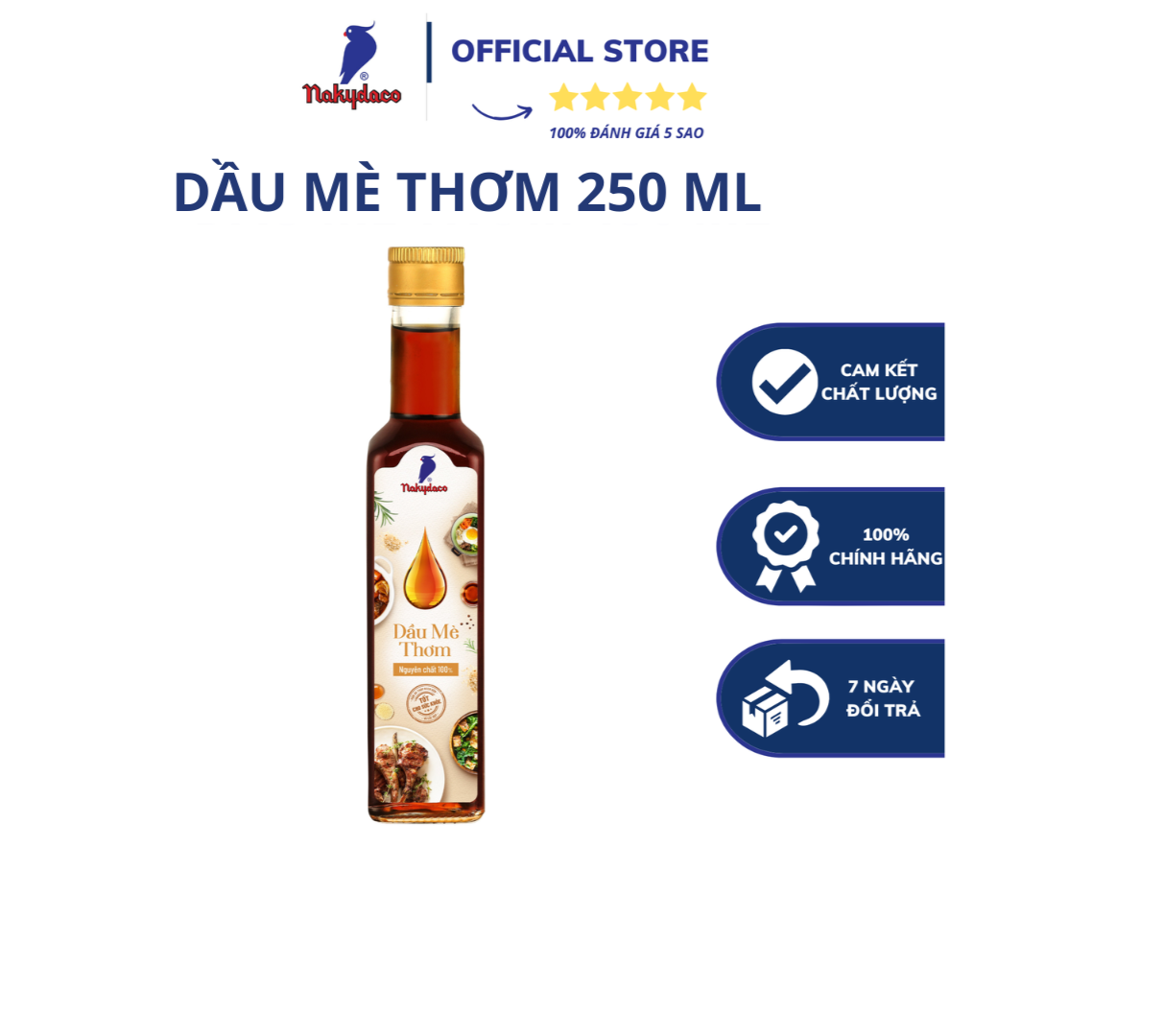Dầu mè thơm 250ml – Nakydaco (Chai thủy tinh)