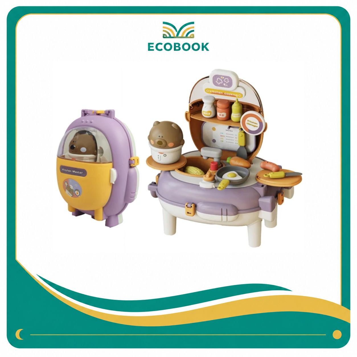 Đồ Chơi Ba Lô Nhà Bếp Gấu Xinh Xắn Bear Magic Backpack Kitchen Toys&Joys HY-21 (26 Chi Tiết)
